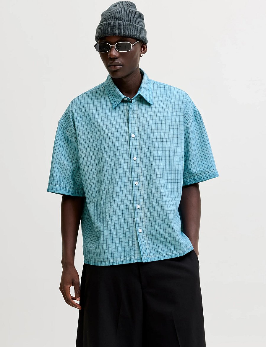Jack & Jones - JCOOVERDYED SHIRT SS STYD SS26 - omphalodes - 0