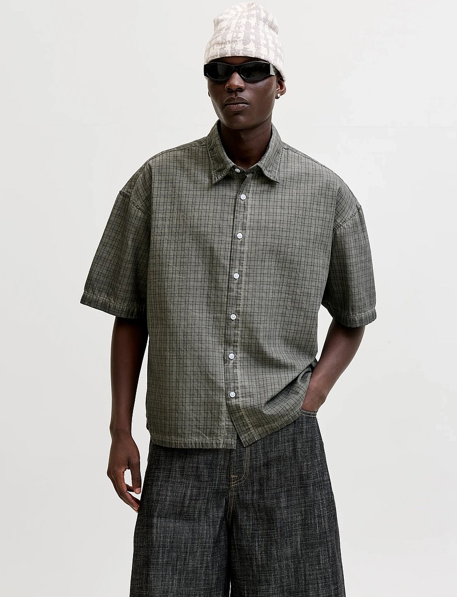 Jack & Jones - JCOOVERDYED SHIRT SS STYD SS26 - vapor blue - 0