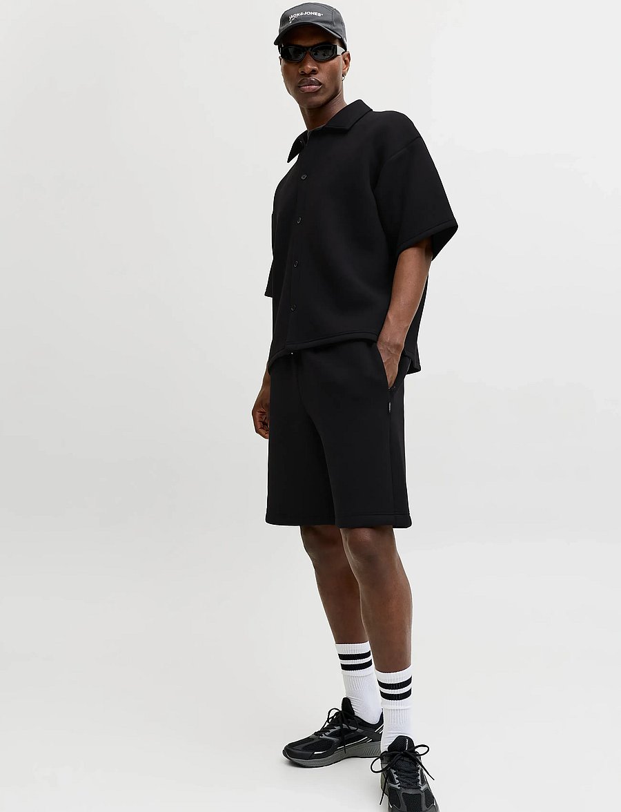 Jack & Jones - JPSTBILL SCUBA SWEAT SHORTS MID - sweat shorts - black - 5