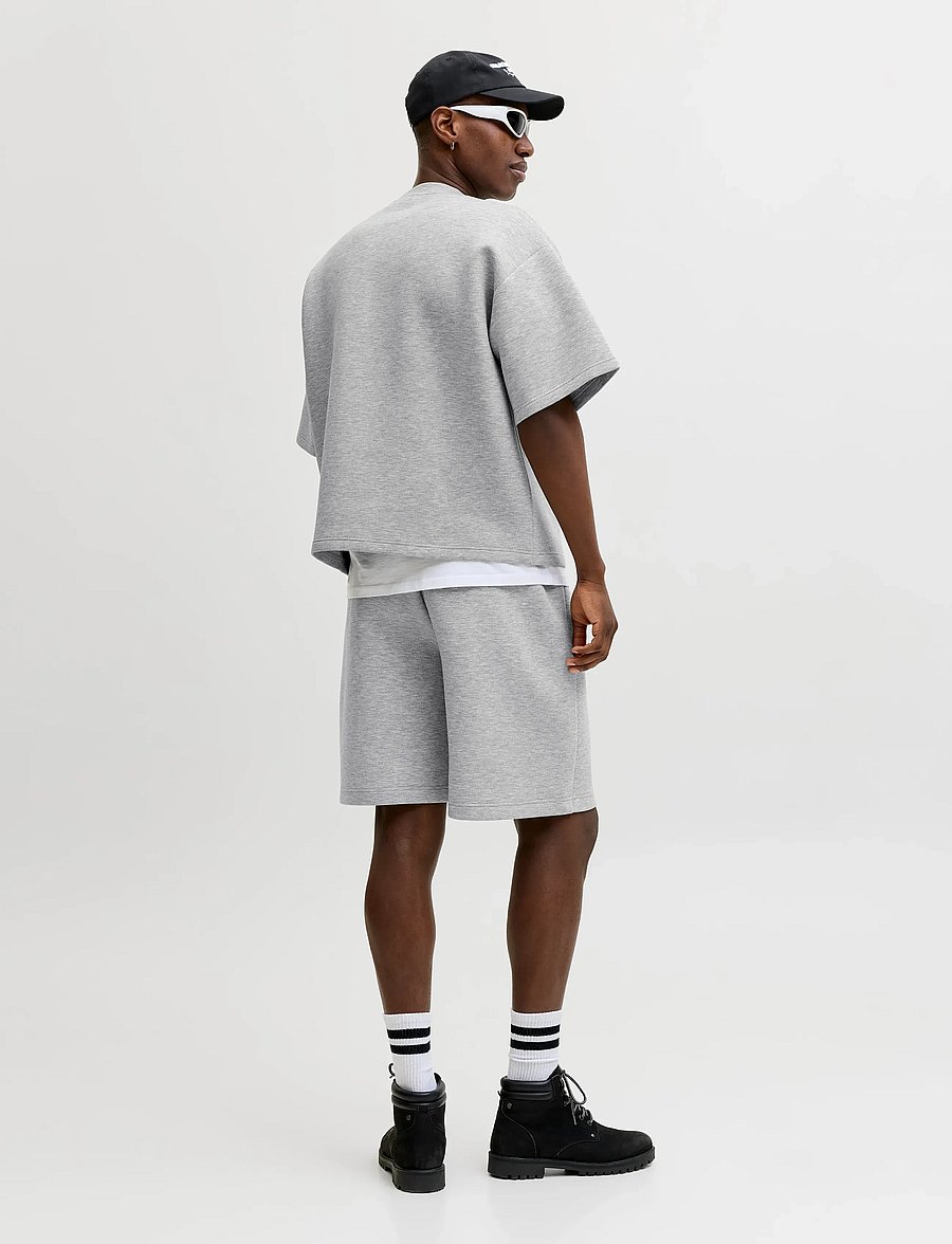 Jack & Jones - JPSTBILL SCUBA SWEAT SHORTS MID - sweatshorts - light grey melange - 3