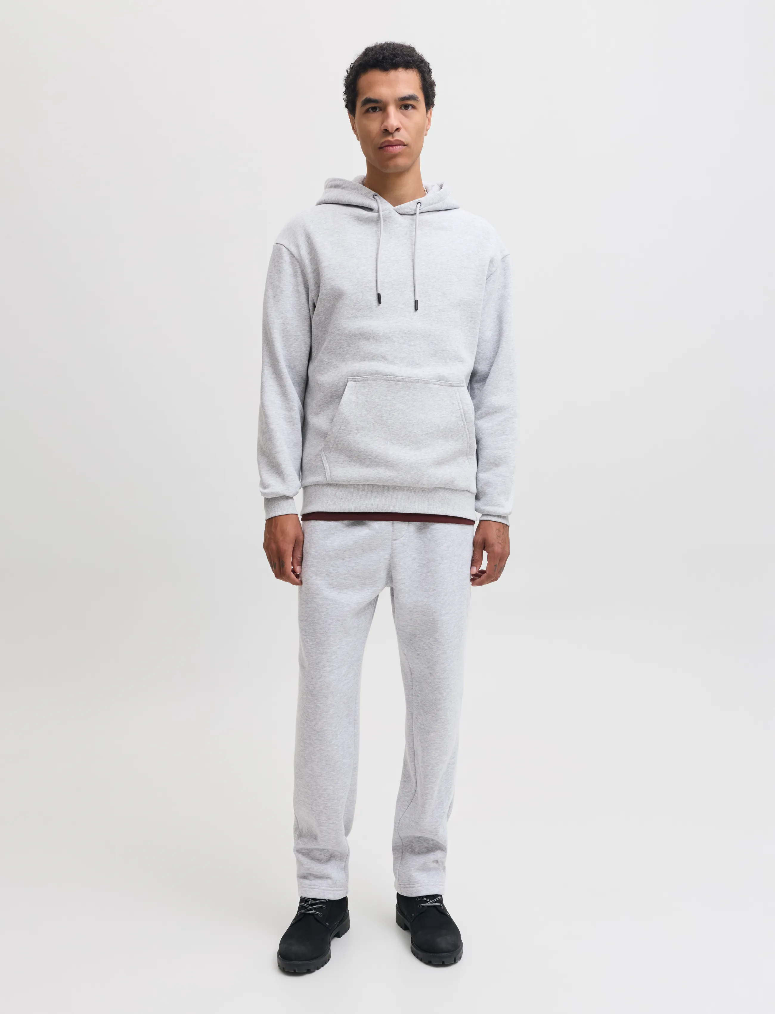 Jack & Jones JJEBRADLEY SWEAT HOOD UNC SET PK MP - Sweatshirts & Hoodies - LIGHT GREY MELANGE / grey