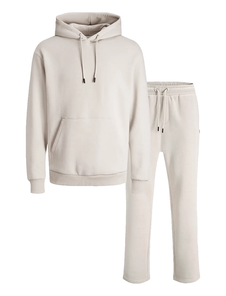 Jack & Jones - JJEBRADLEY SWEAT HOOD UNC SET PK MP - track jackets - moonbeam - 0