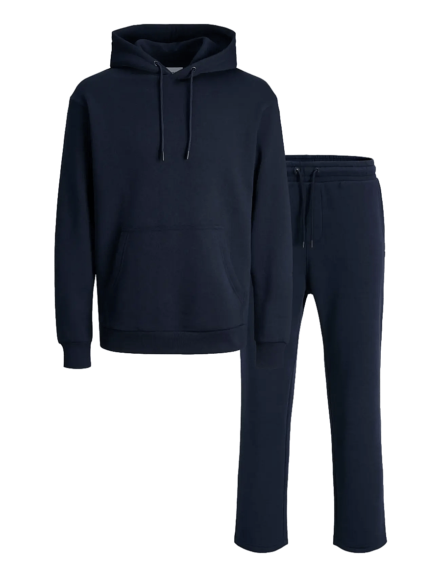 Jack & Jones - JJEBRADLEY SWEAT HOOD UNC SET PK MP - jogging tøj - navy blazer - 0