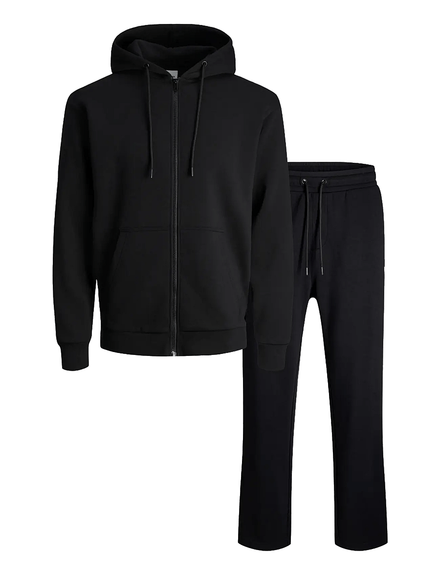 Jack & Jones - JJEBRADLEY SWEAT ZIP HOOD SET PACK MP - dressid - black - 0