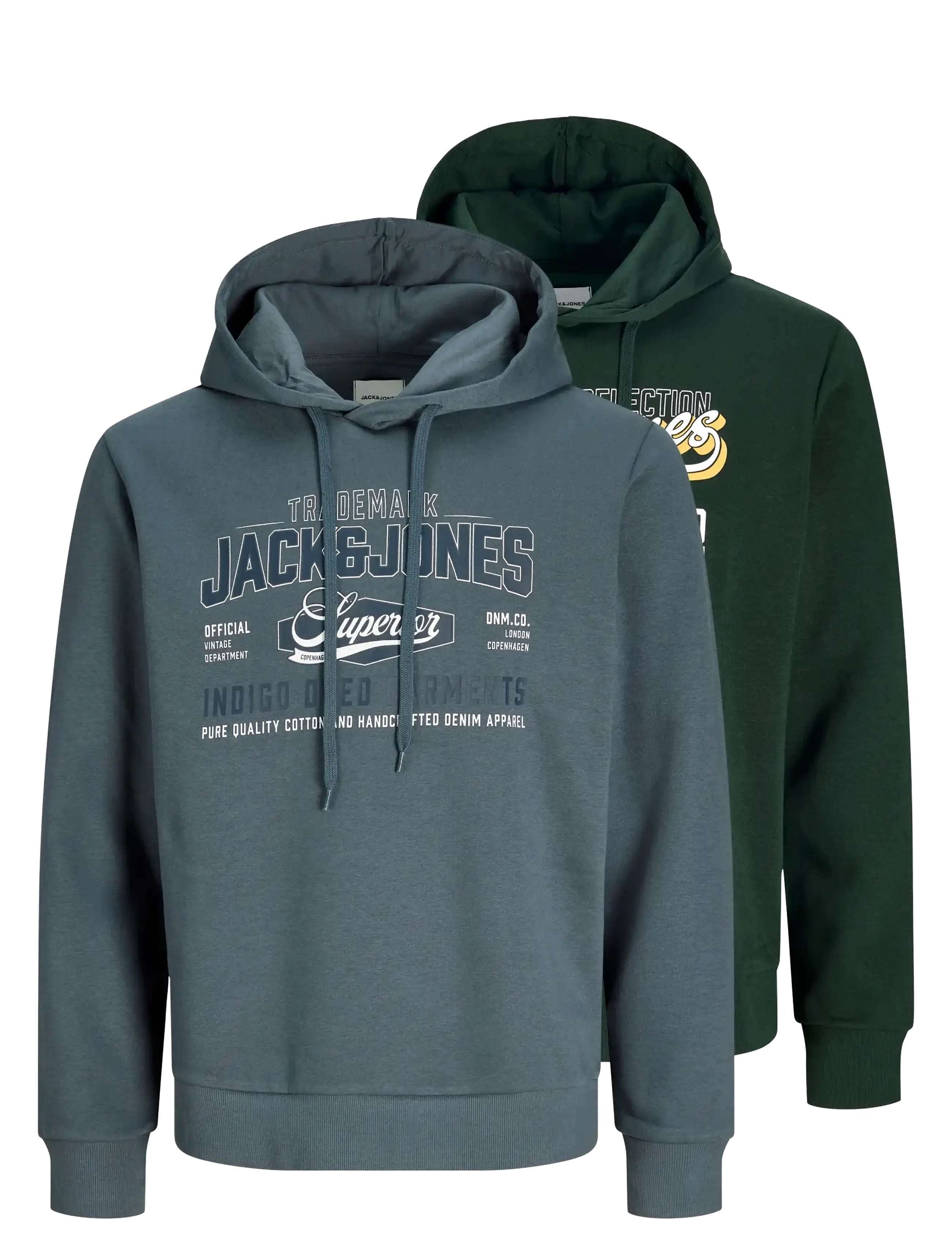 JACK & JONES Jjelogo Sweat Hood 2 Col Aw26 2Pk Mp Blau - M - Herren