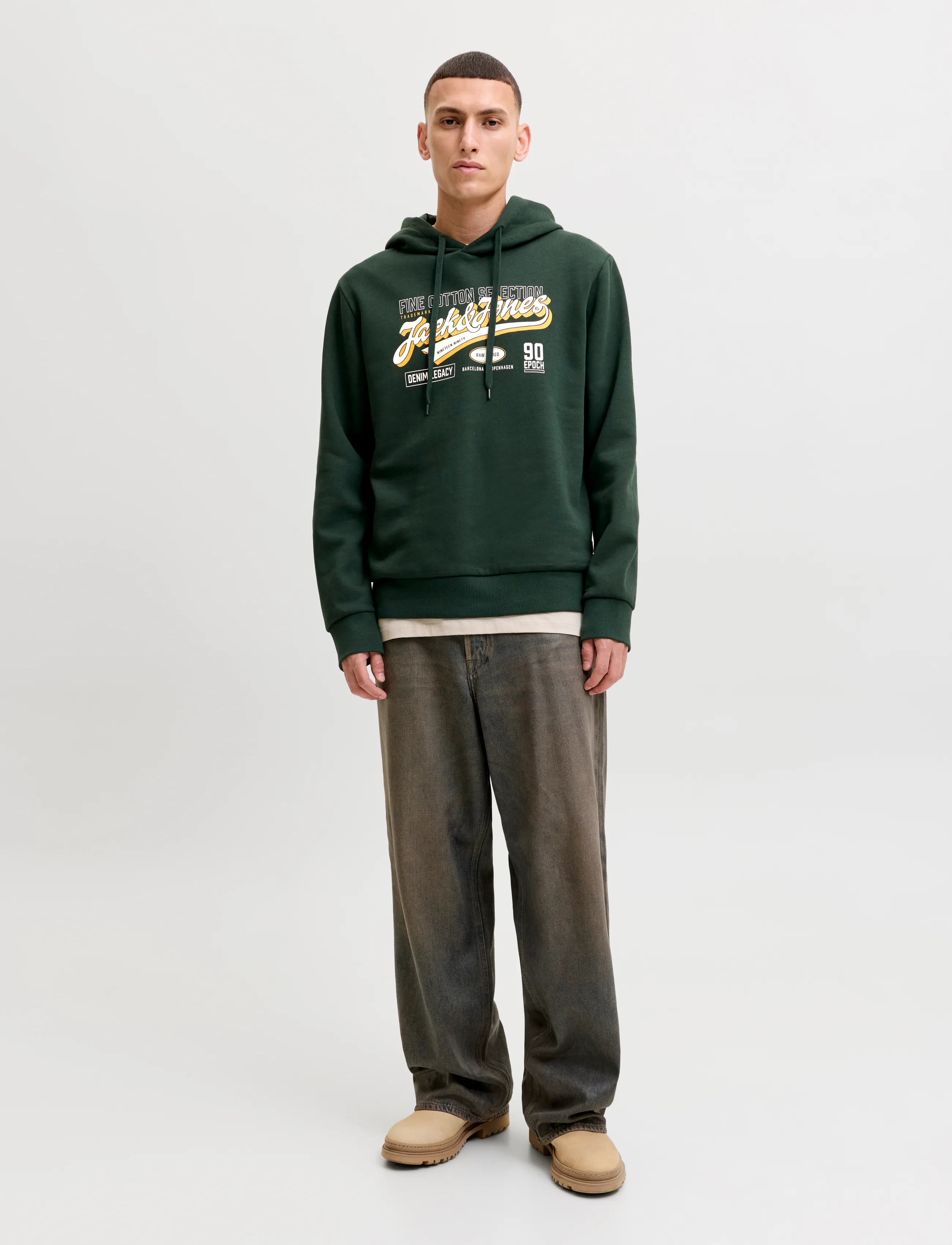 Jack & Jones JJELOGO SWEAT HOOD 2 COL AW26 2PK MP - Clothing - SCARAB / blue