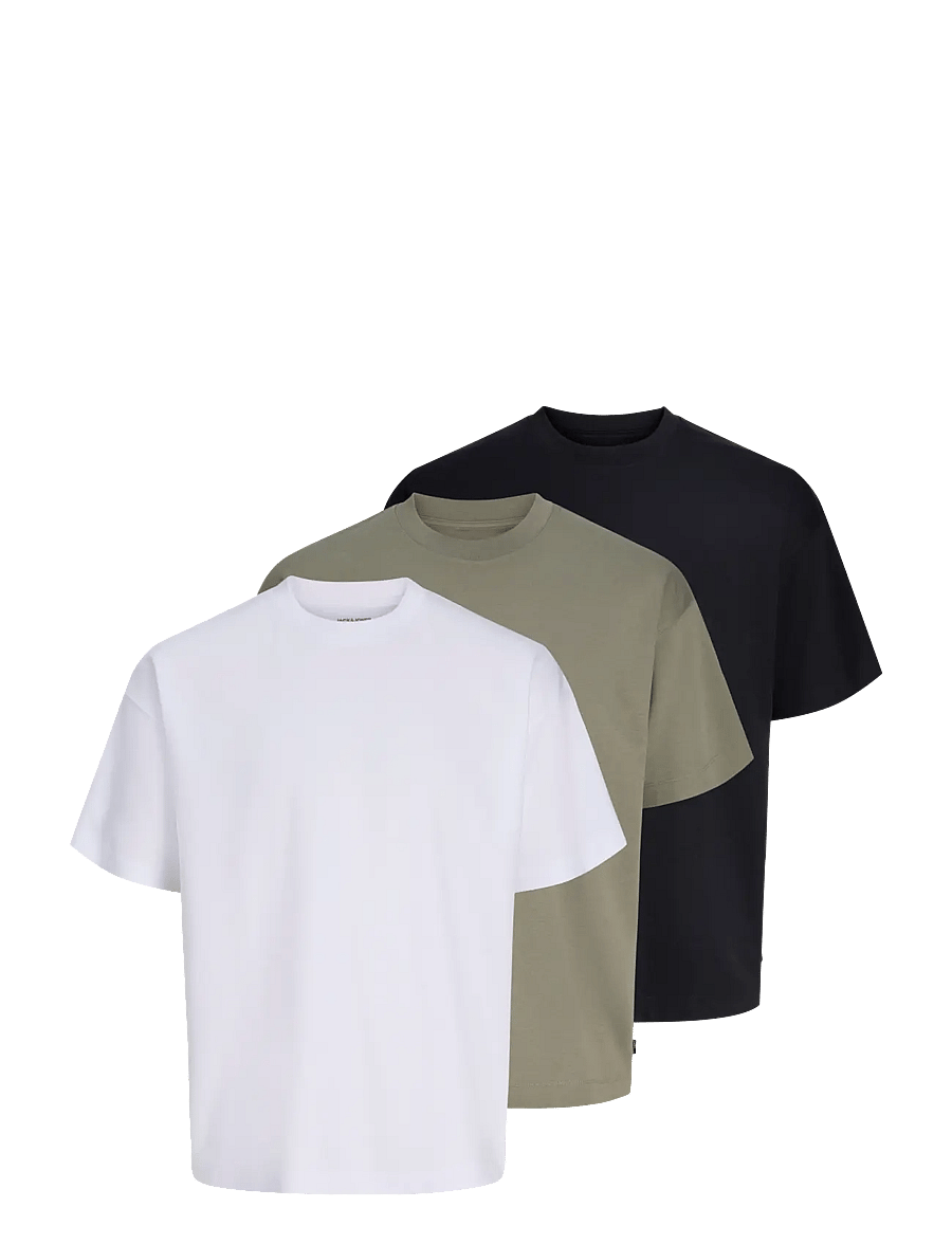 Jack & Jones - JJEBARRON TEE SS O-NECK 3PK MP - black - 1