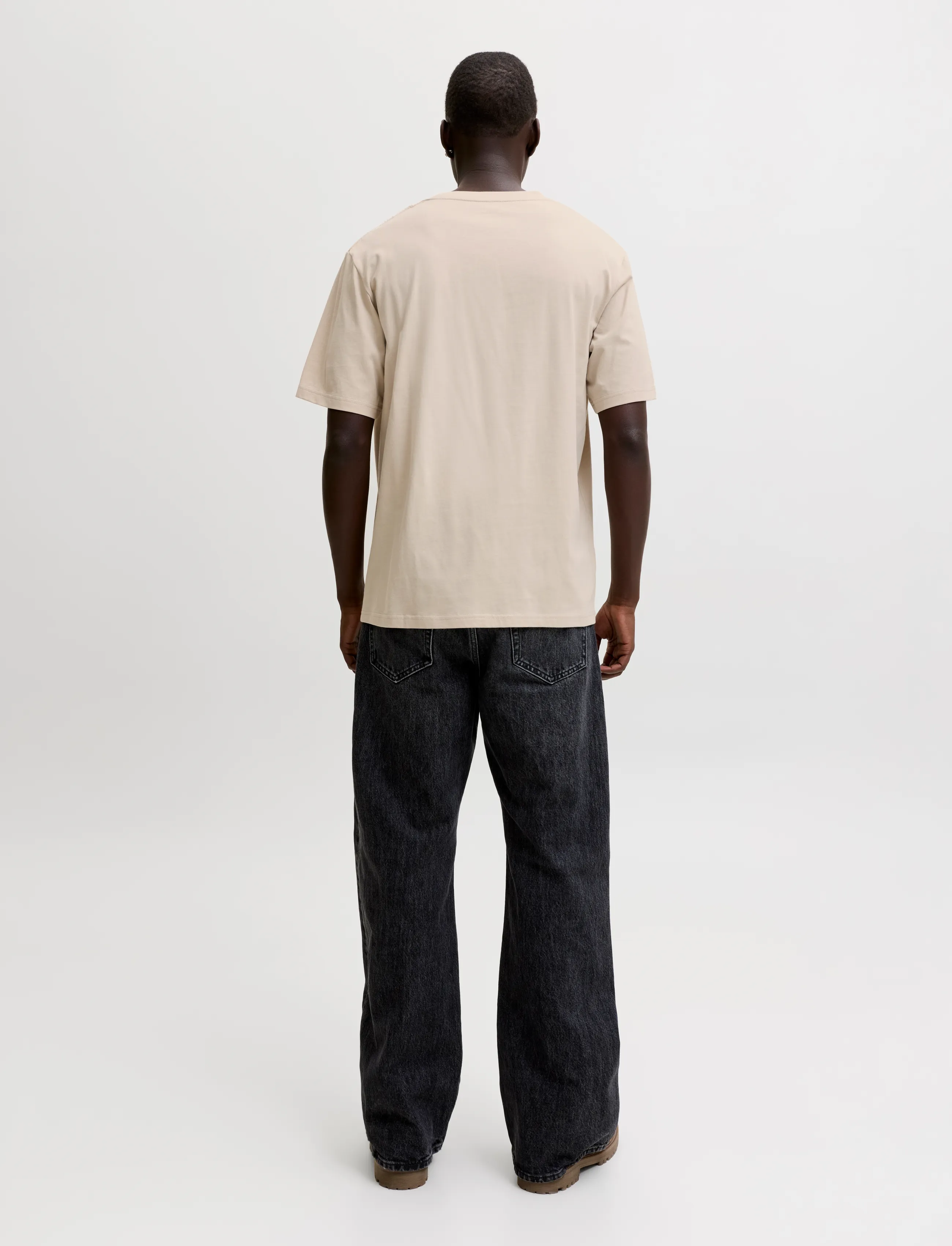 Jack & Jones JJEDENVER LOGO TEE SS O-NECK 2PK MP - Short-sleeved t-shirts - MOONBEAM / cream