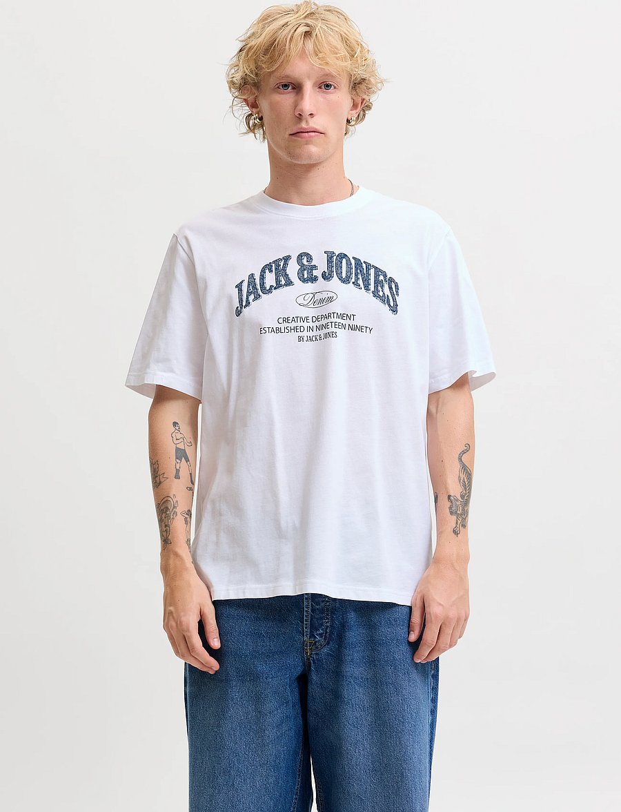 Jack & Jones - JJEDENVER LOGO TEE SS O-NECK 2PK MP - t-shirts im multipack - white - 3
