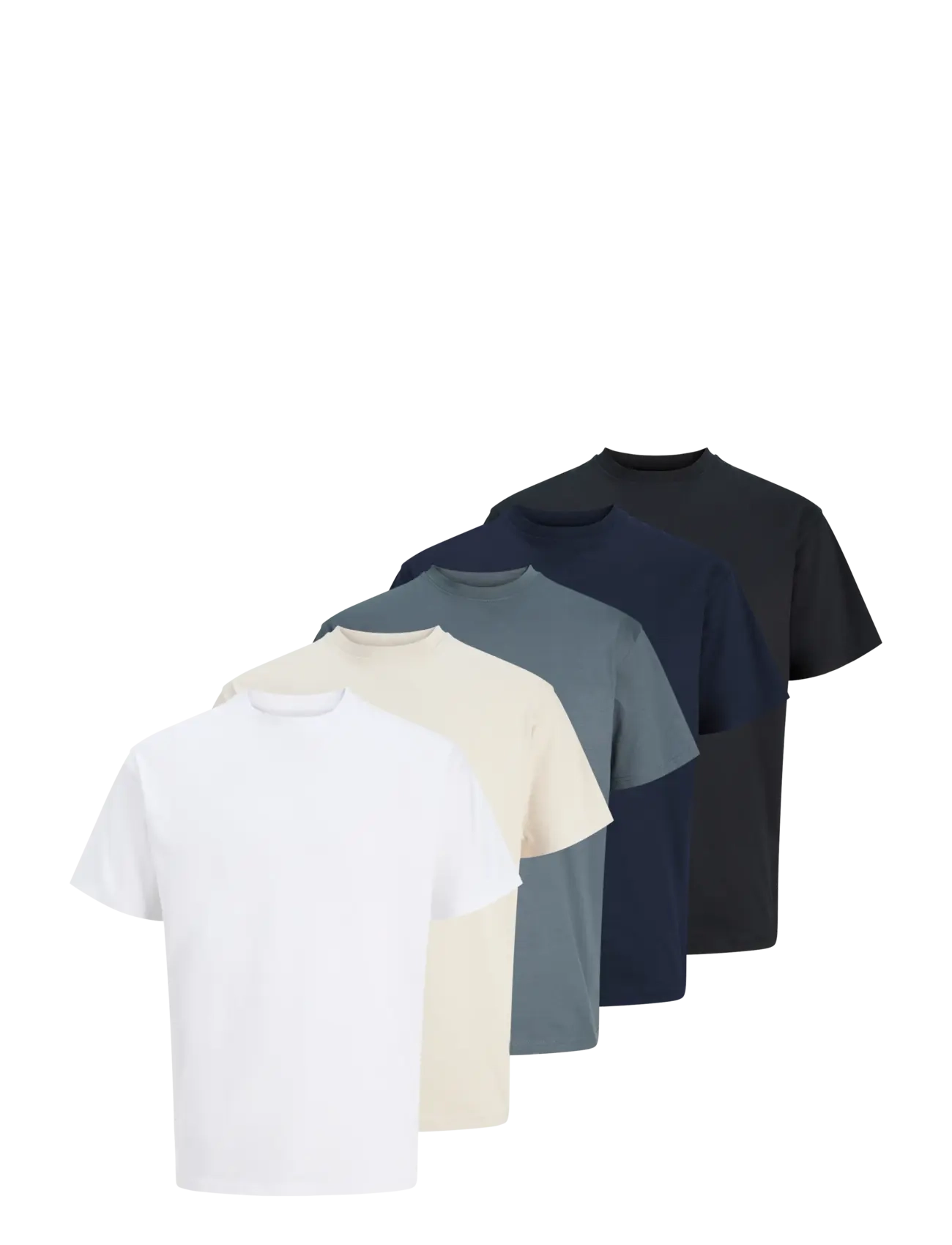 Jack & Jones JJEORGANIC RELAXED TEE SS O-NECK 5PK MP - Clothing - BLACK / black