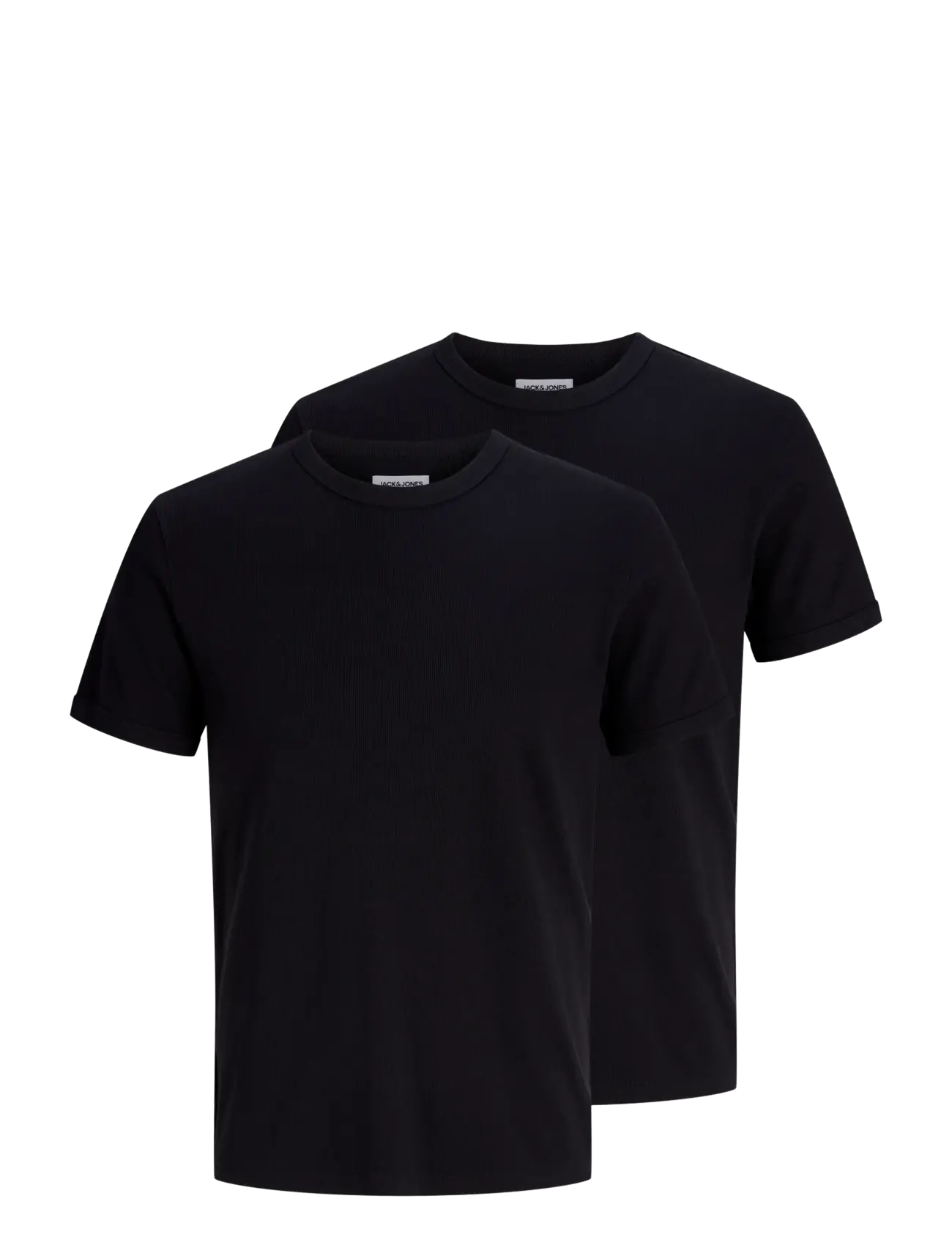 Jack & Jones - JJEORGANIC RIB TEE SS CREW NECK 2PK MP - t-särkide multipakk - black - 1