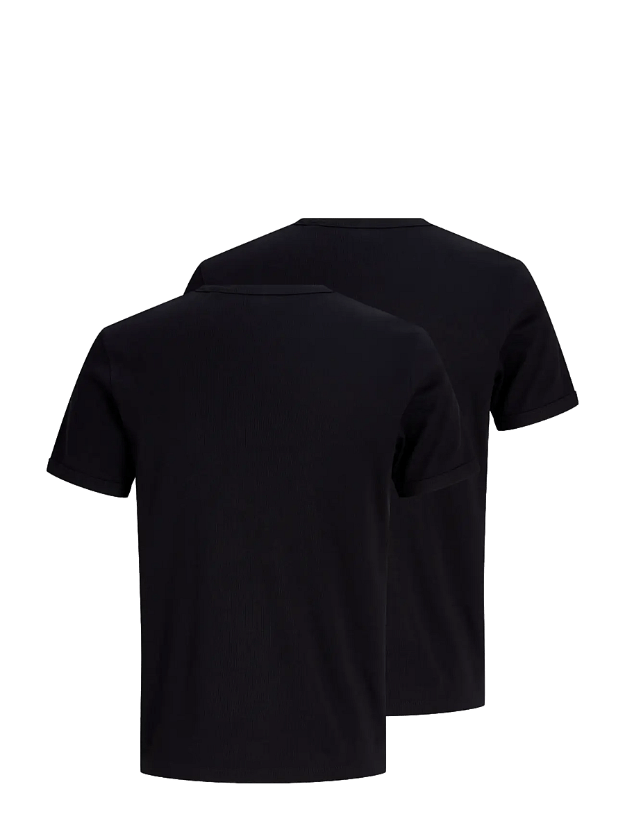 Jack & Jones - JJEORGANIC RIB TEE SS CREW NECK 2PK MP - t-särkide multipakk - black - 2