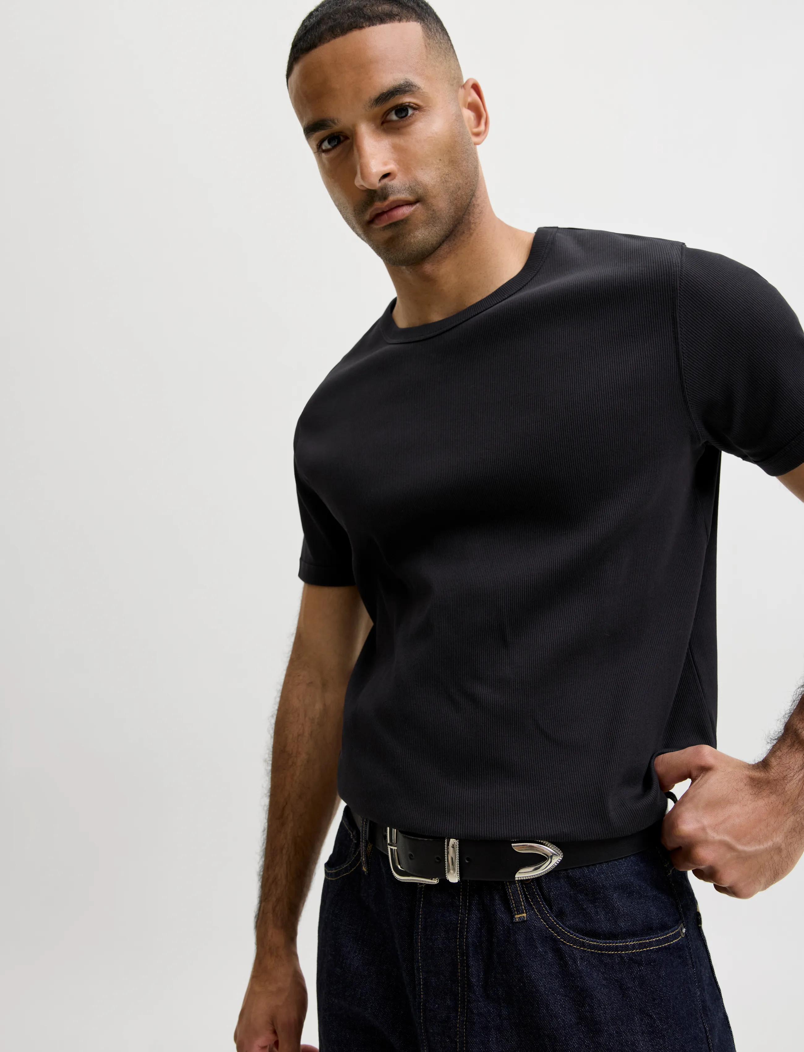 JACK & JONES Jjeorganic Rib Tee Ss Crew Neck 2Pk Mp t-shirts - bas herr – bild 5