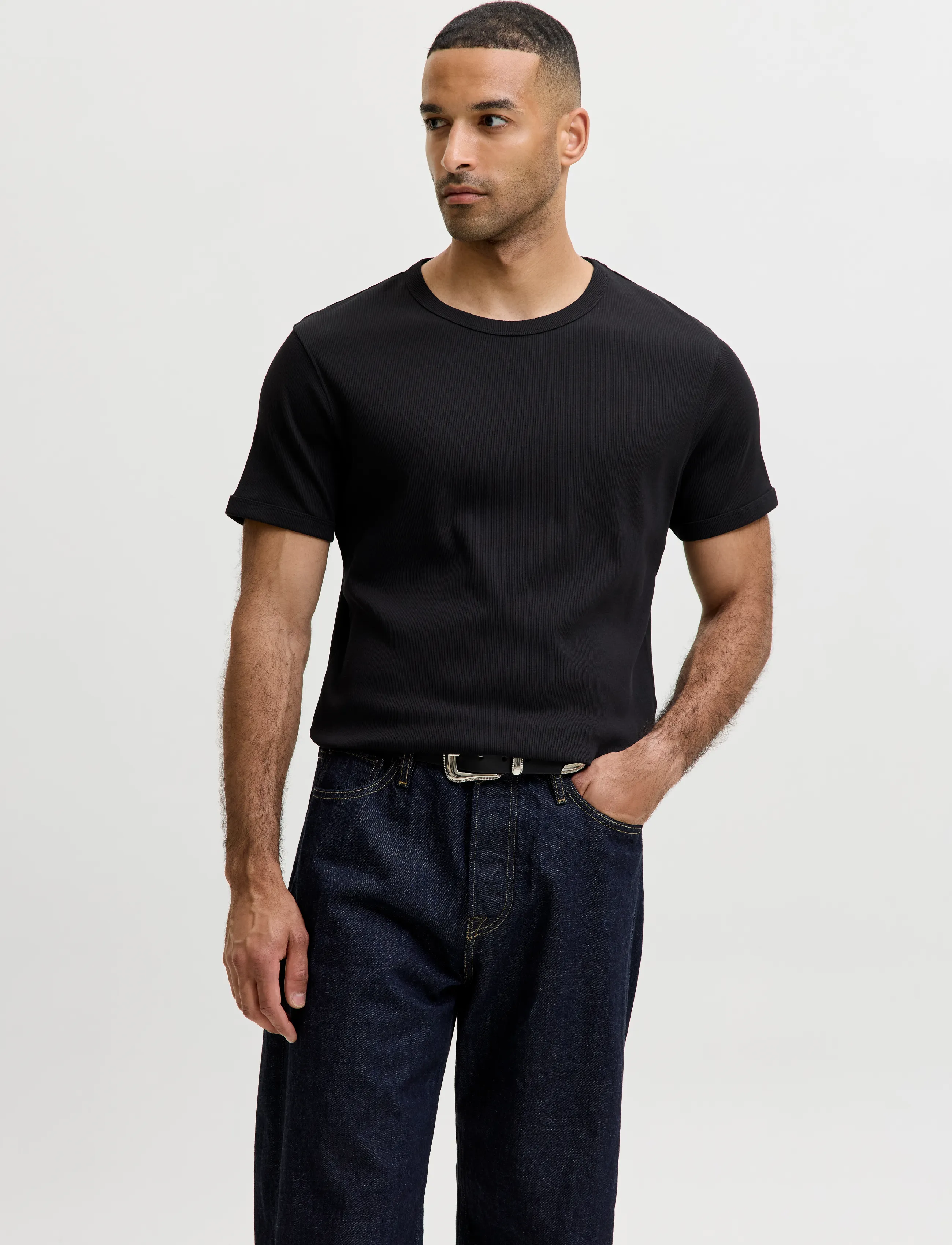 JACK & JONES Jjeorganic Rib Tee Ss Crew Neck 2Pk Mp t-shirts - bas herr – bild 6