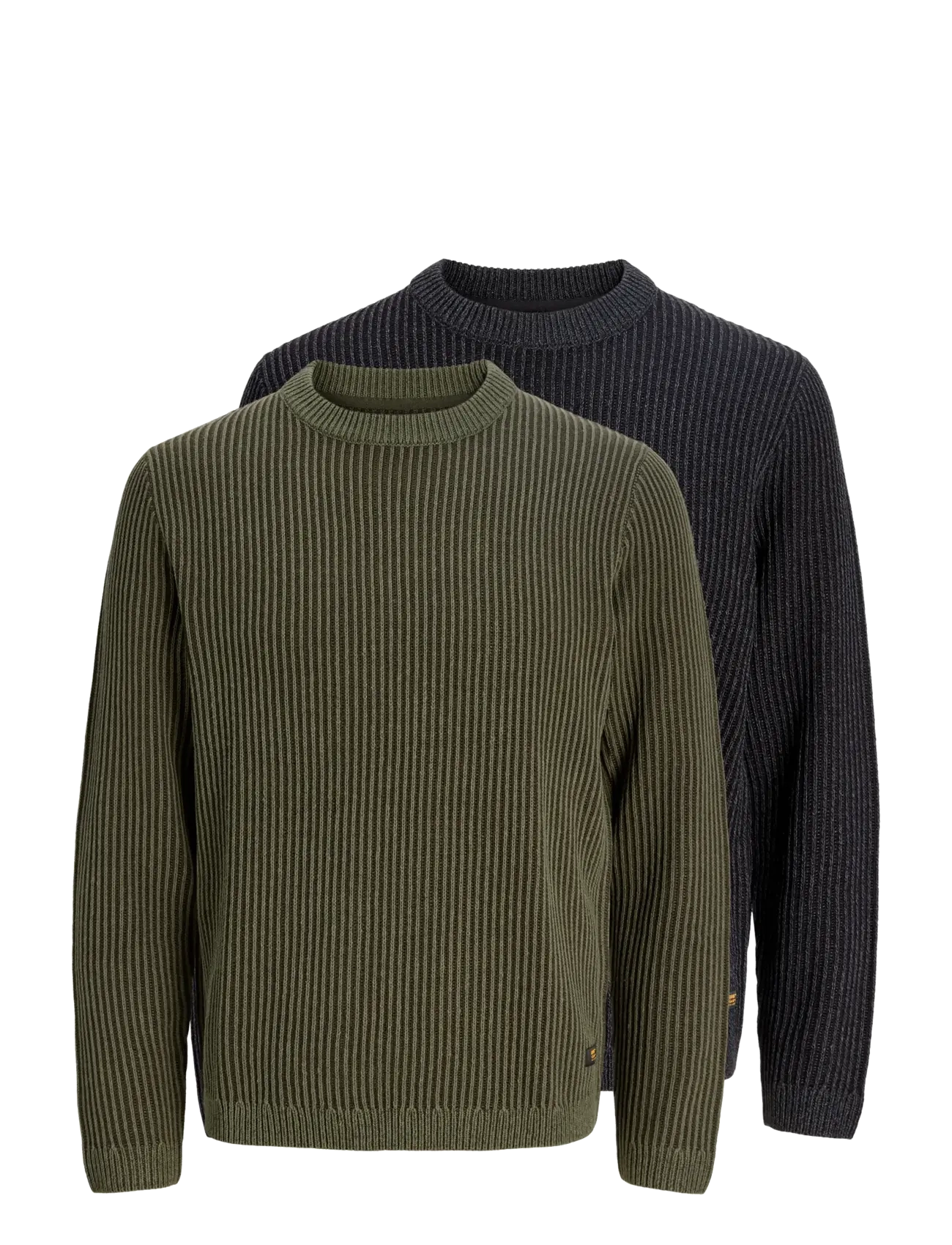 Jack & Jones JJEDOVER KNIT CREW NECK 2PK MP - Kollektioner - BLACK / black
