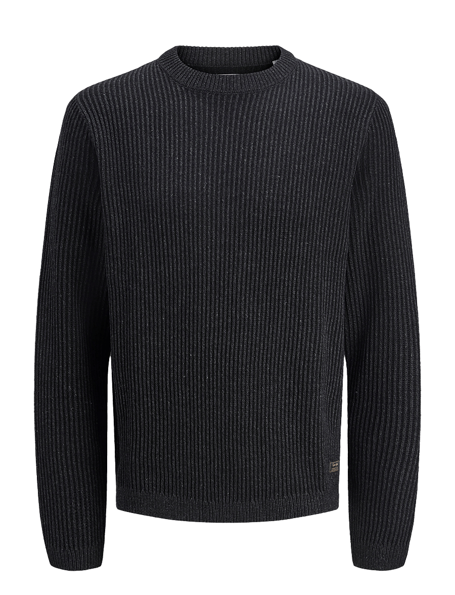 Jack & Jones - JJEDOVER KNIT CREW NECK 2PK MP - round necks - black - 2