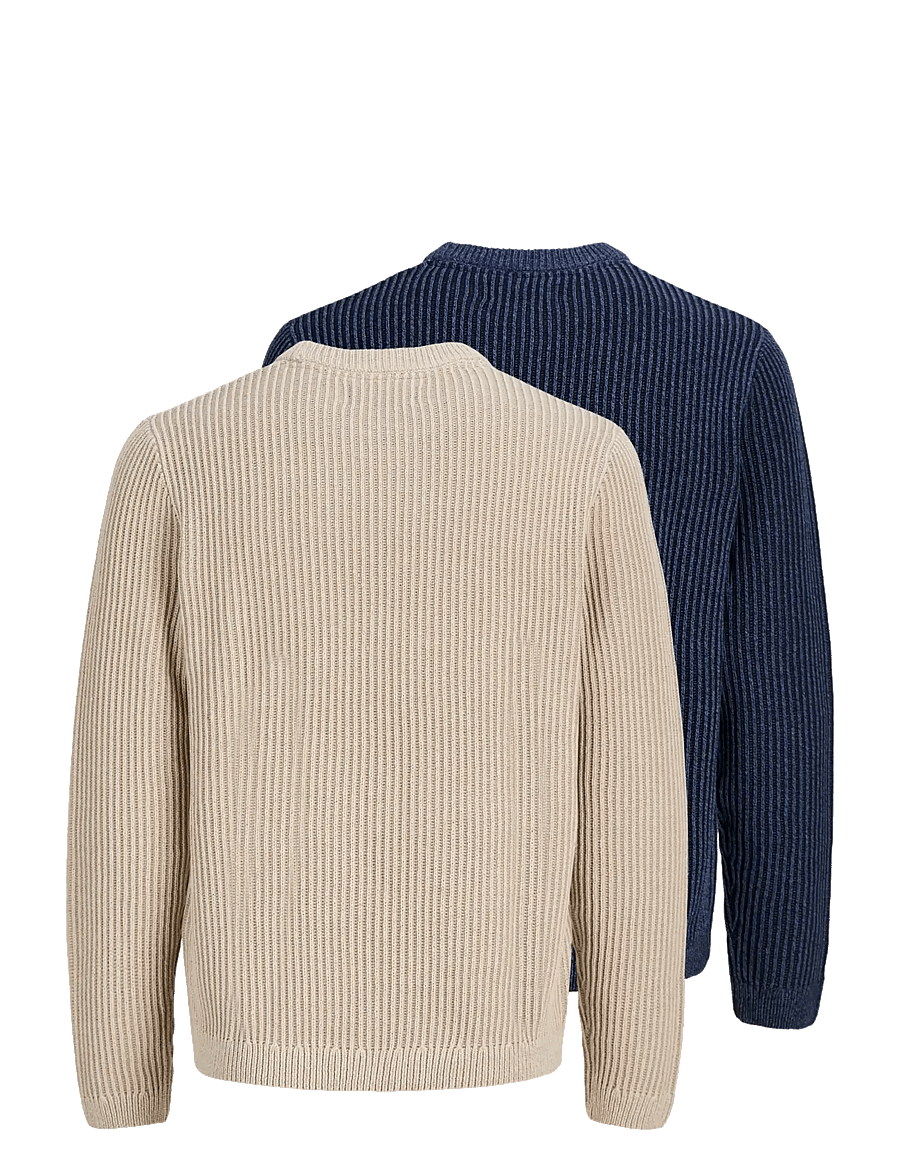 Jack & Jones - JJEDOVER KNIT CREW NECK 2PK MP - rund hals - sky captain - 1