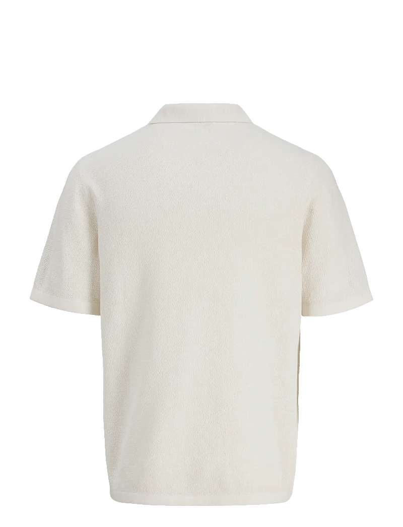 Jack & Jones - JJEGEORGE KNIT SPLIT NECK SS - polostrik - cloud dancer - 1