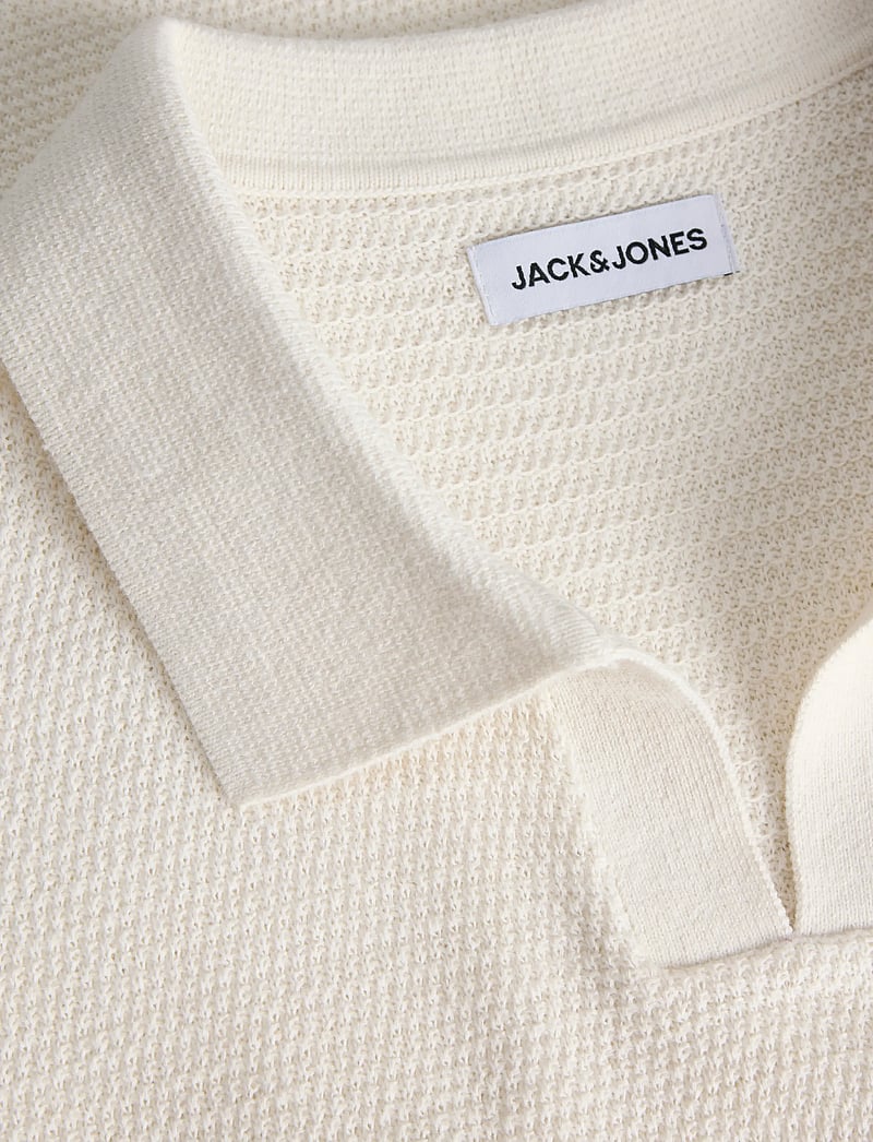 Jack & Jones - JJEGEORGE KNIT SPLIT NECK SS - polostrik - cloud dancer - 2