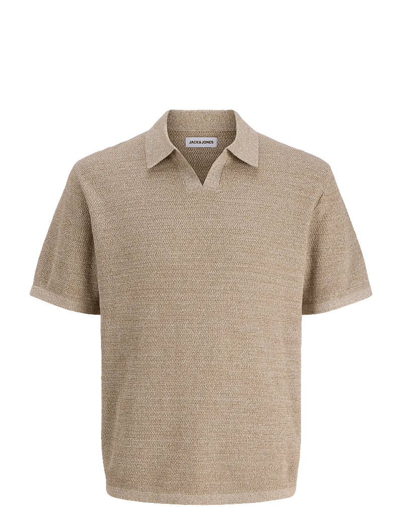 Jack & Jones - JJEGEORGE KNIT SPLIT NECK SS - polostrik - coriander - 0