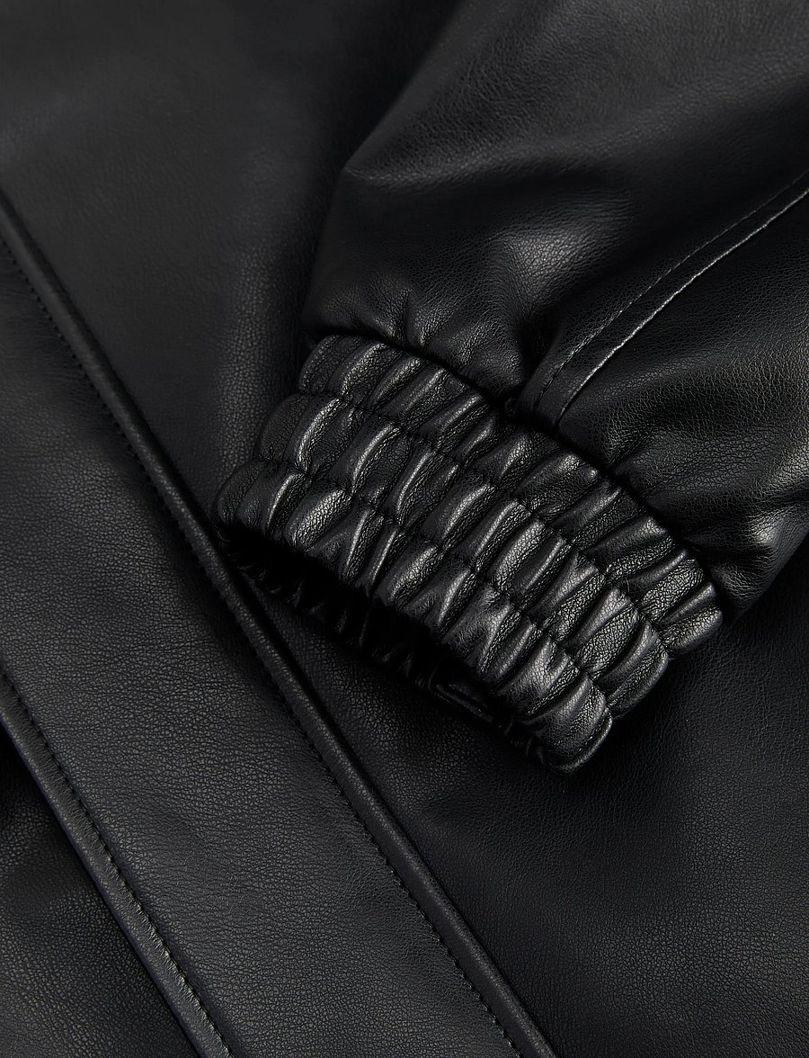 Jack & Jones - JORHIGH NECK PU JACKET SMU - fall jackets - black - 3