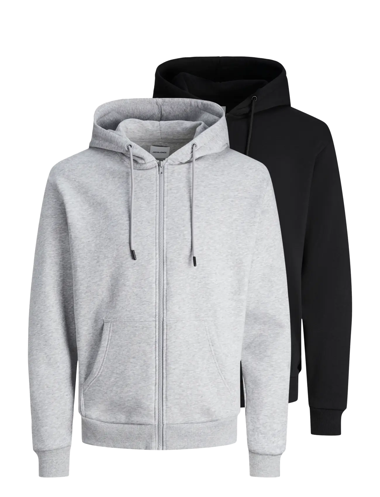 Jack & Jones JJEBRADLEY SWEAT ZIP HOOD 2PK MP - Vis alt - BLACK / black