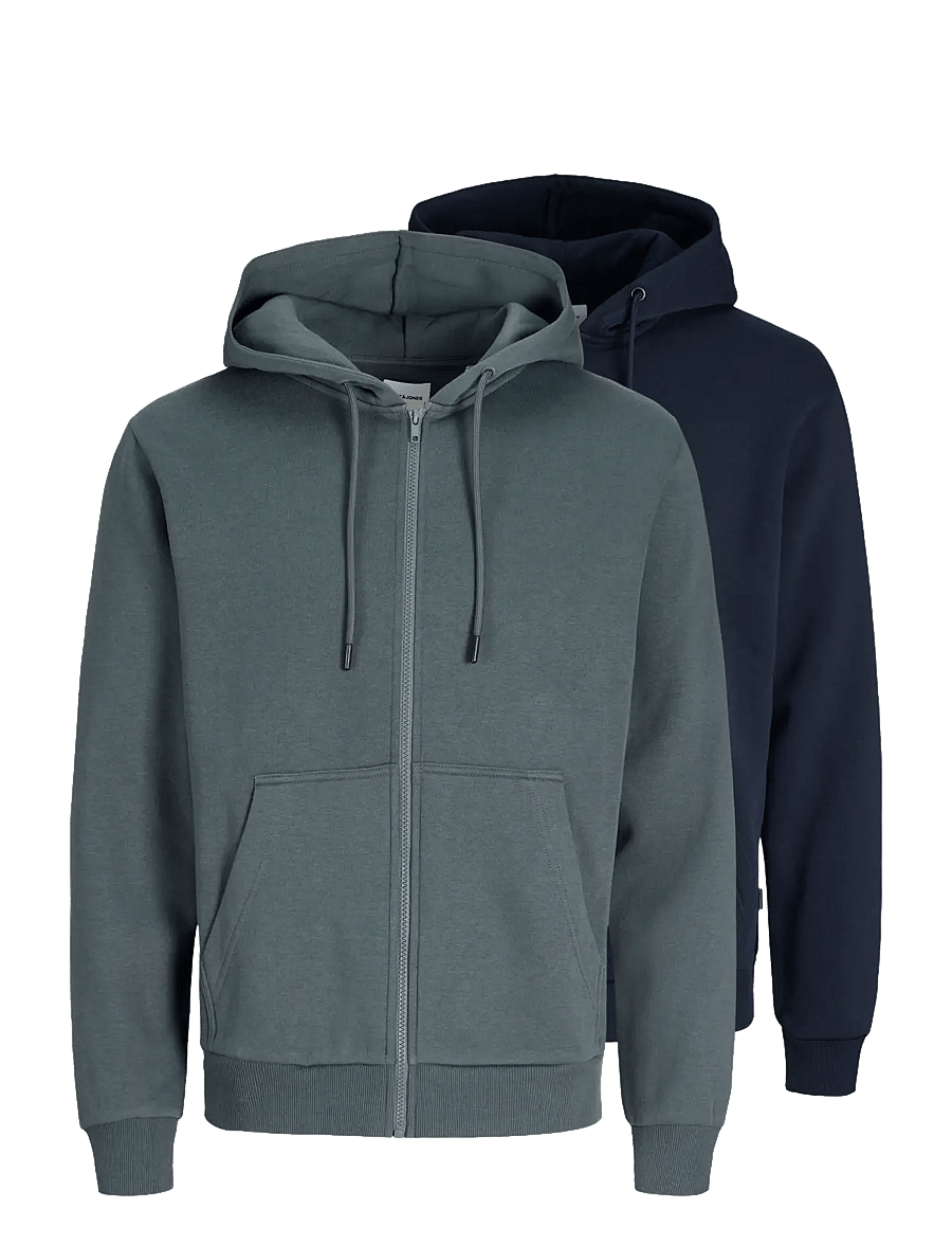 Jack & Jones - JJEBRADLEY SWEAT ZIP HOOD 2PK MP - kapuutsiga pusad - turbulence - 0