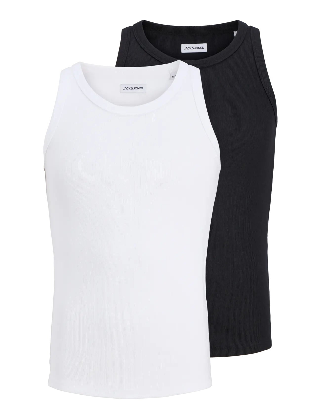 Jack & Jones JJEORGANIC RIB TANK TOP 2PK MP - Hlýrabolir - BLACK / black