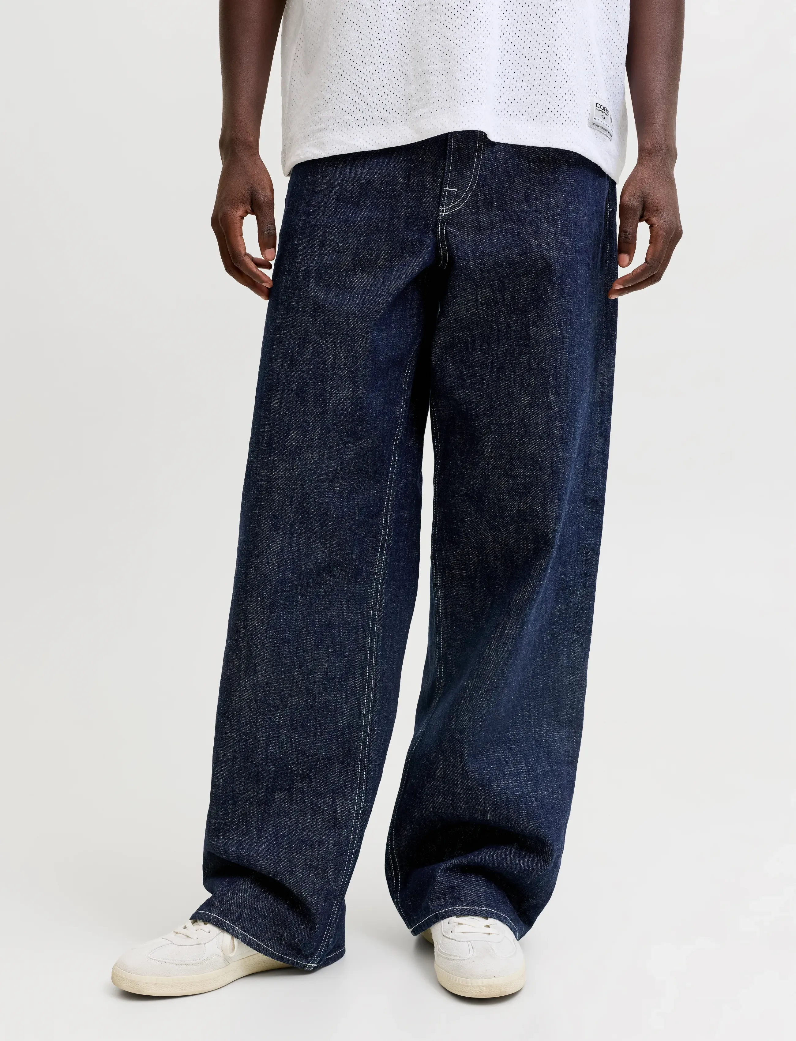 Jack & Jones JJIDAVE JJCLASSIC JOS 463 ST LN - Clothing - BLUE DENIM / white