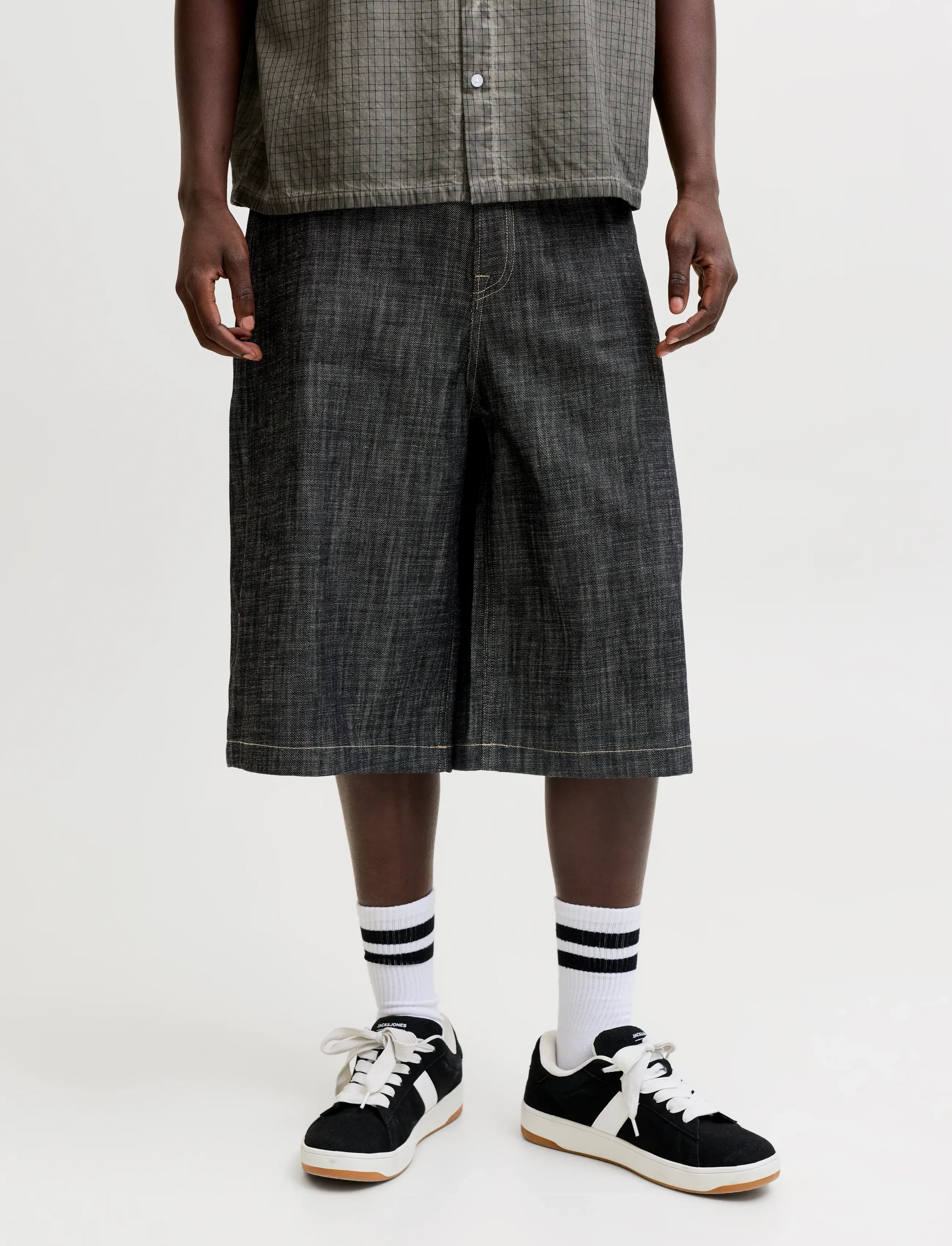 Jack & Jones Jjibilly Jjluca Jorts St 448 St Ln, Mænd, Højtaljede Brede Jorts, Navy, Str: S