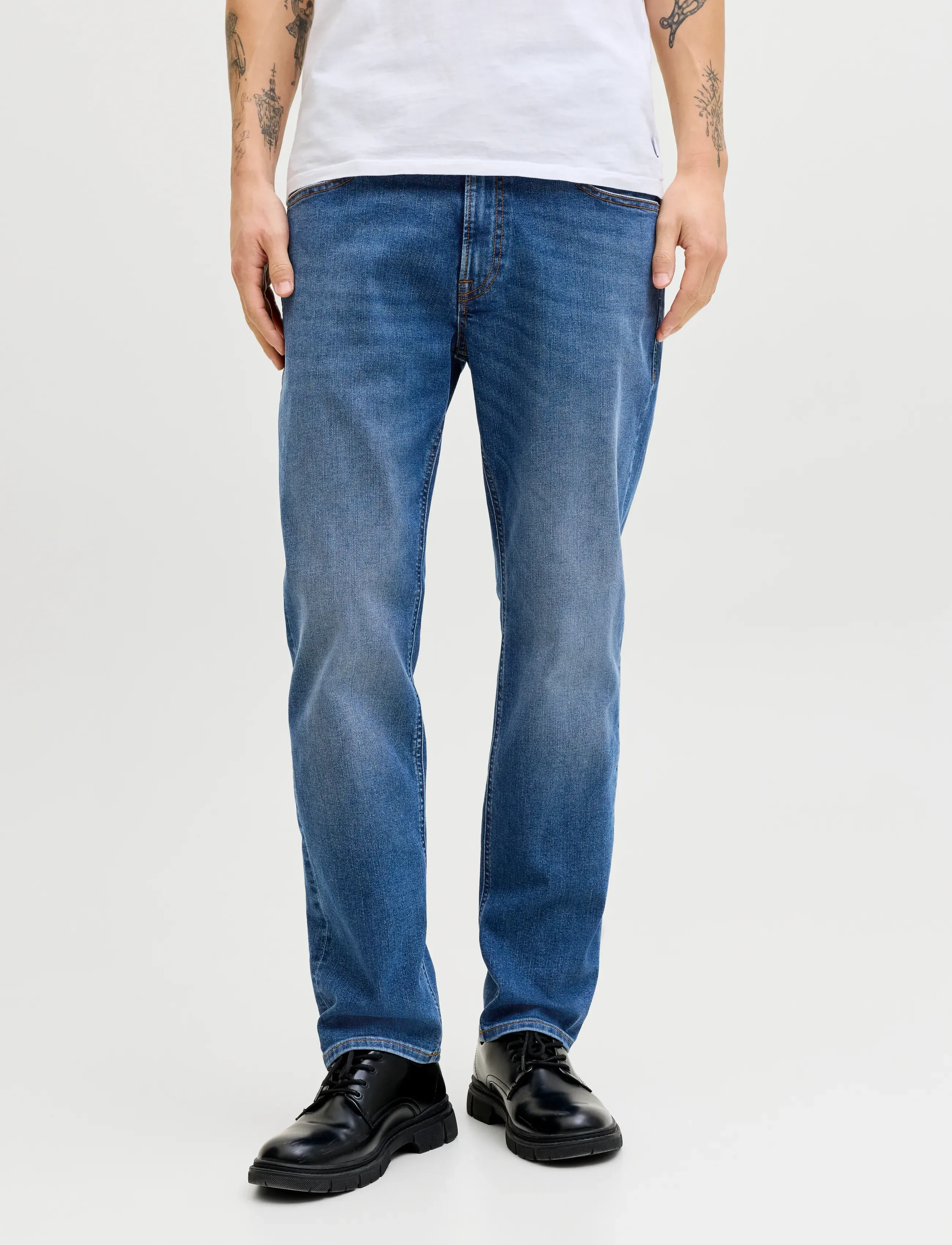 Jack & Jones JJICLARK JJORIGINAL SQ 260/223 2PK MP - Tavalised teksad - BLUE DENIM / blue