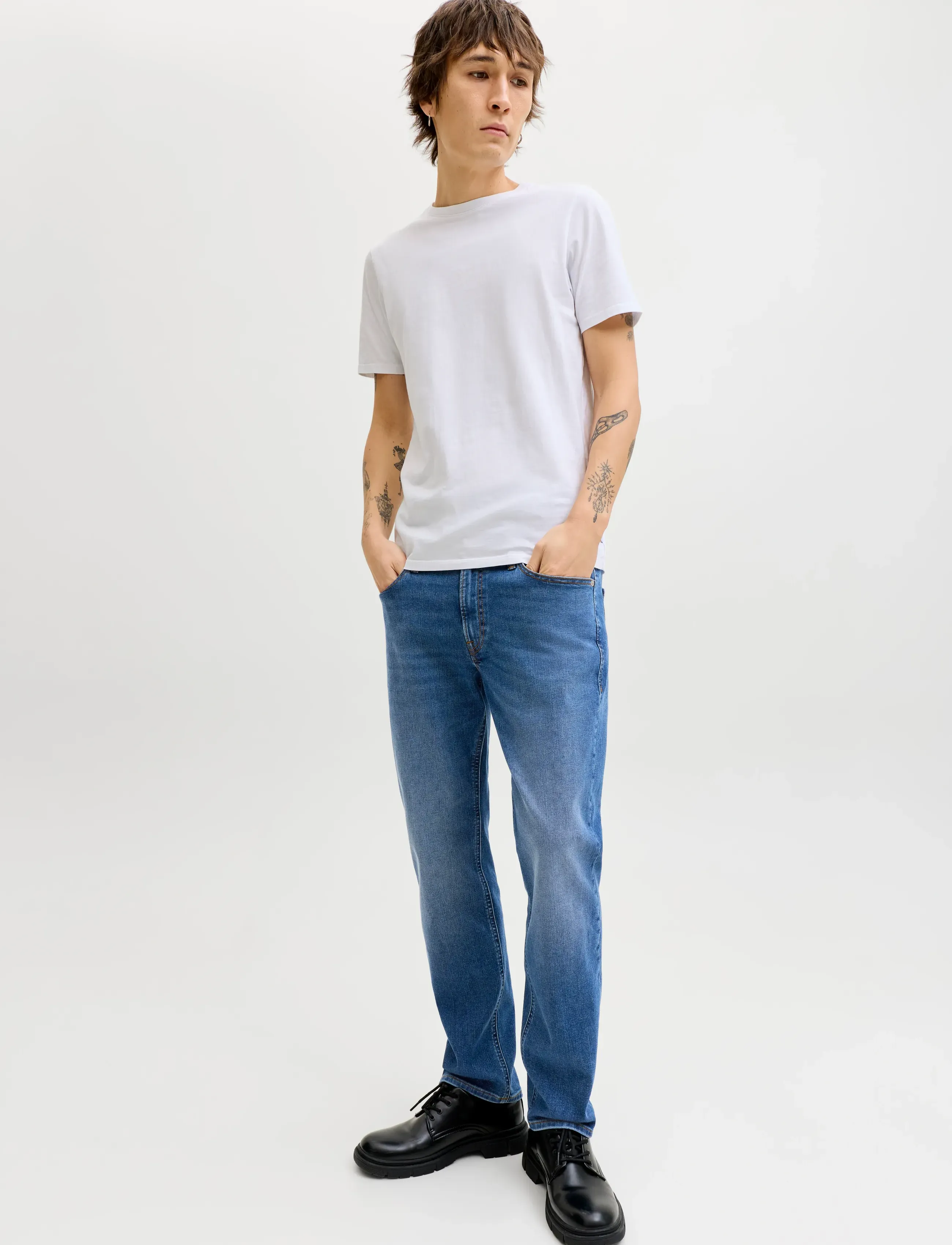 Jack & Jones - JJICLARK JJORIGINAL SQ 260/223 2PK MP - tavalised teksad - blue denim - 3