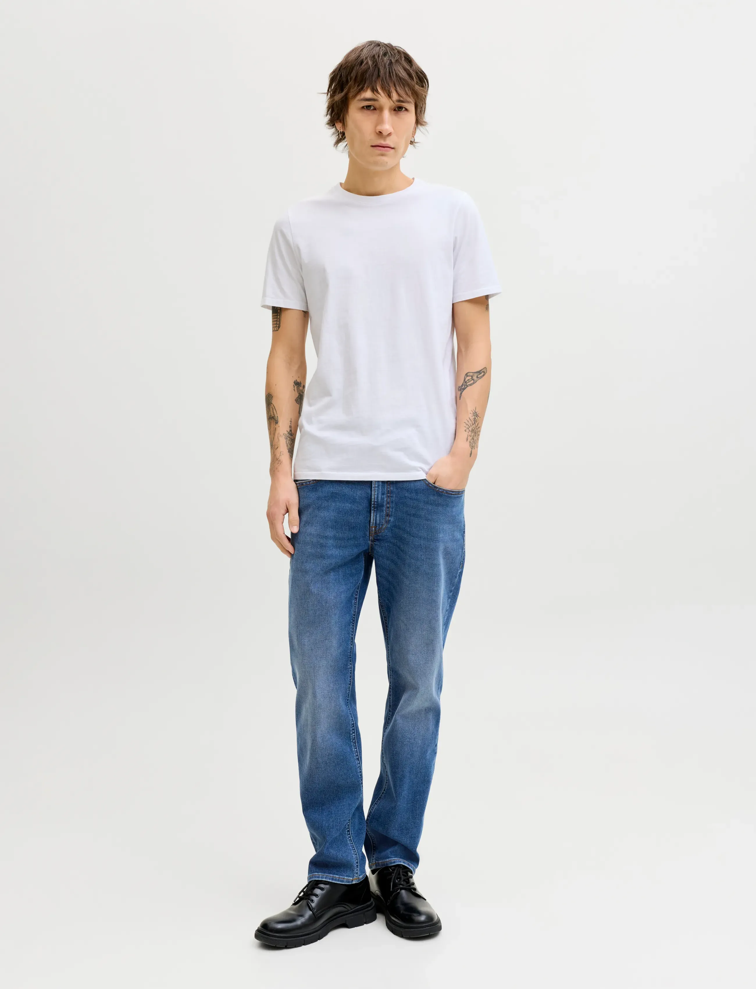 Jack & Jones - JJICLARK JJORIGINAL SQ 260/223 2PK MP - tavalised teksad - blue denim - 4