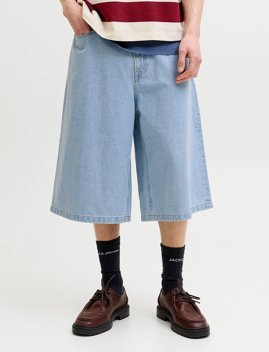 Jack & Jones - JJIBILLY JJCREW JORTS SQ 738 ST LN - jeans shorts - blue denim - 0