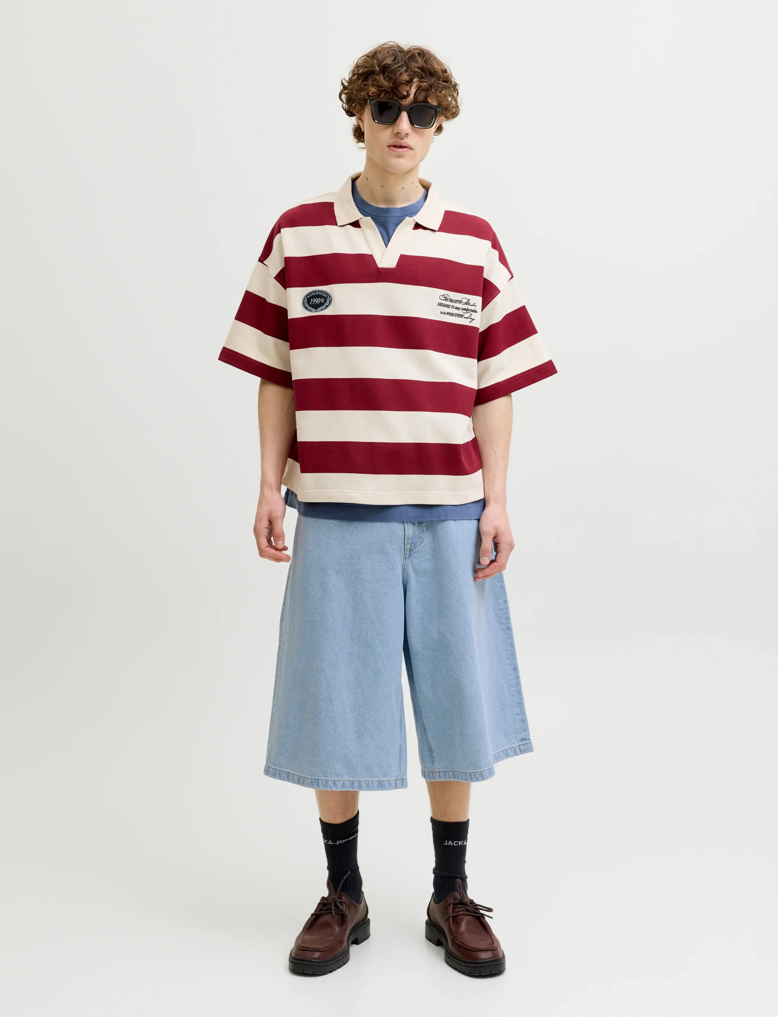 Jack & Jones - JJIBILLY JJCREW JORTS SQ 738 ST LN - jeans shorts - blue denim - 4