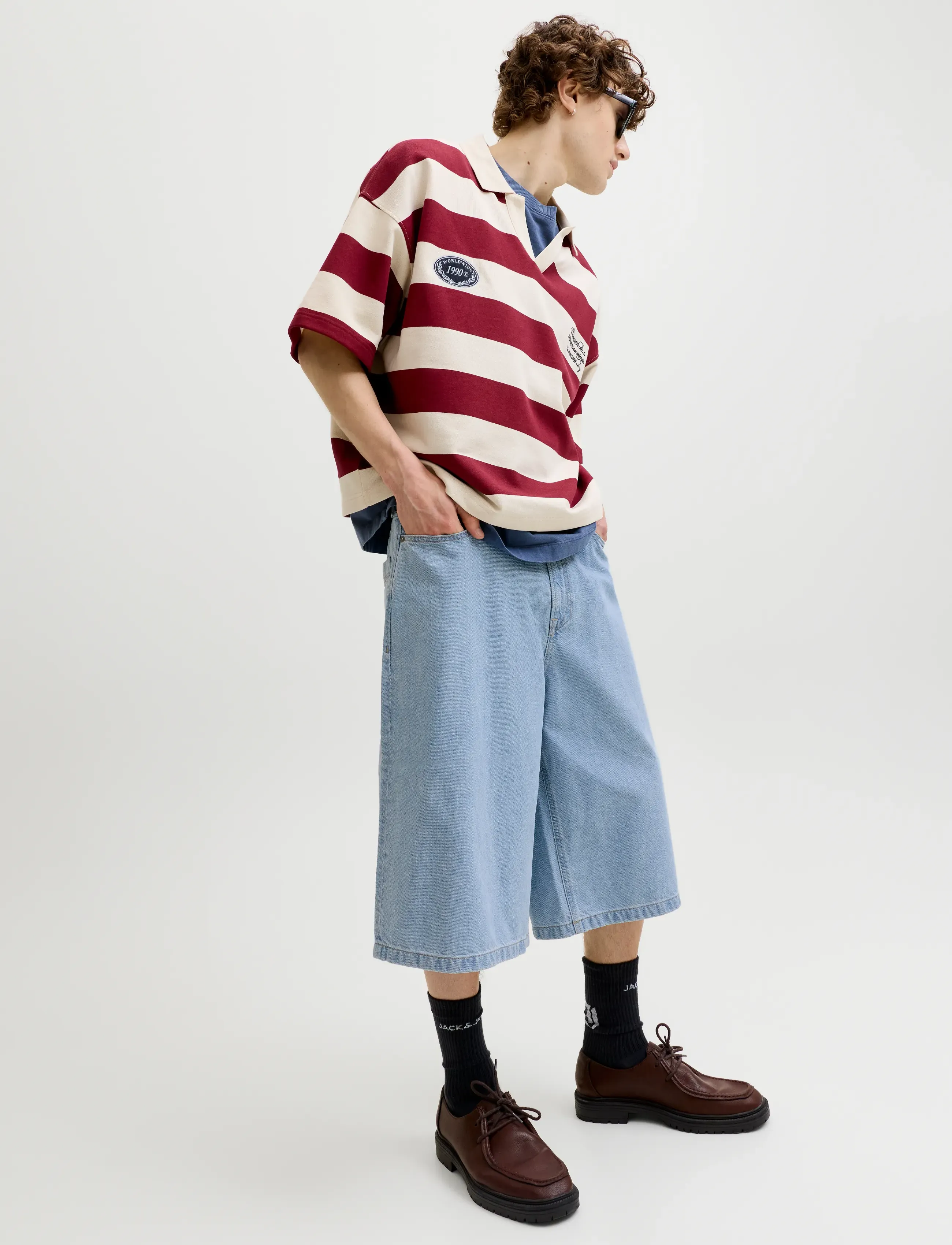 Jack & Jones - JJIBILLY JJCREW JORTS SQ 738 ST LN - jeans shorts - blue denim - 5