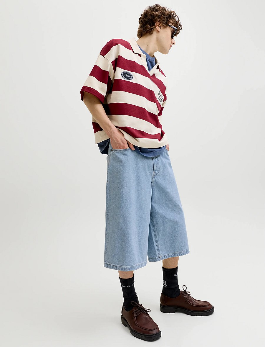 Jack & Jones - JJIBILLY JJCREW JORTS SQ 738 ST LN - jeans shorts - blue denim - 5