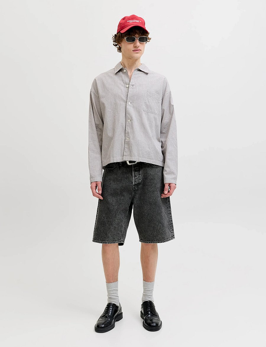 Jack & Jones - JJIALEX JJORIGINAL SHORTS SQ 734 ST LN - jeans shorts - medium grey denim - 4