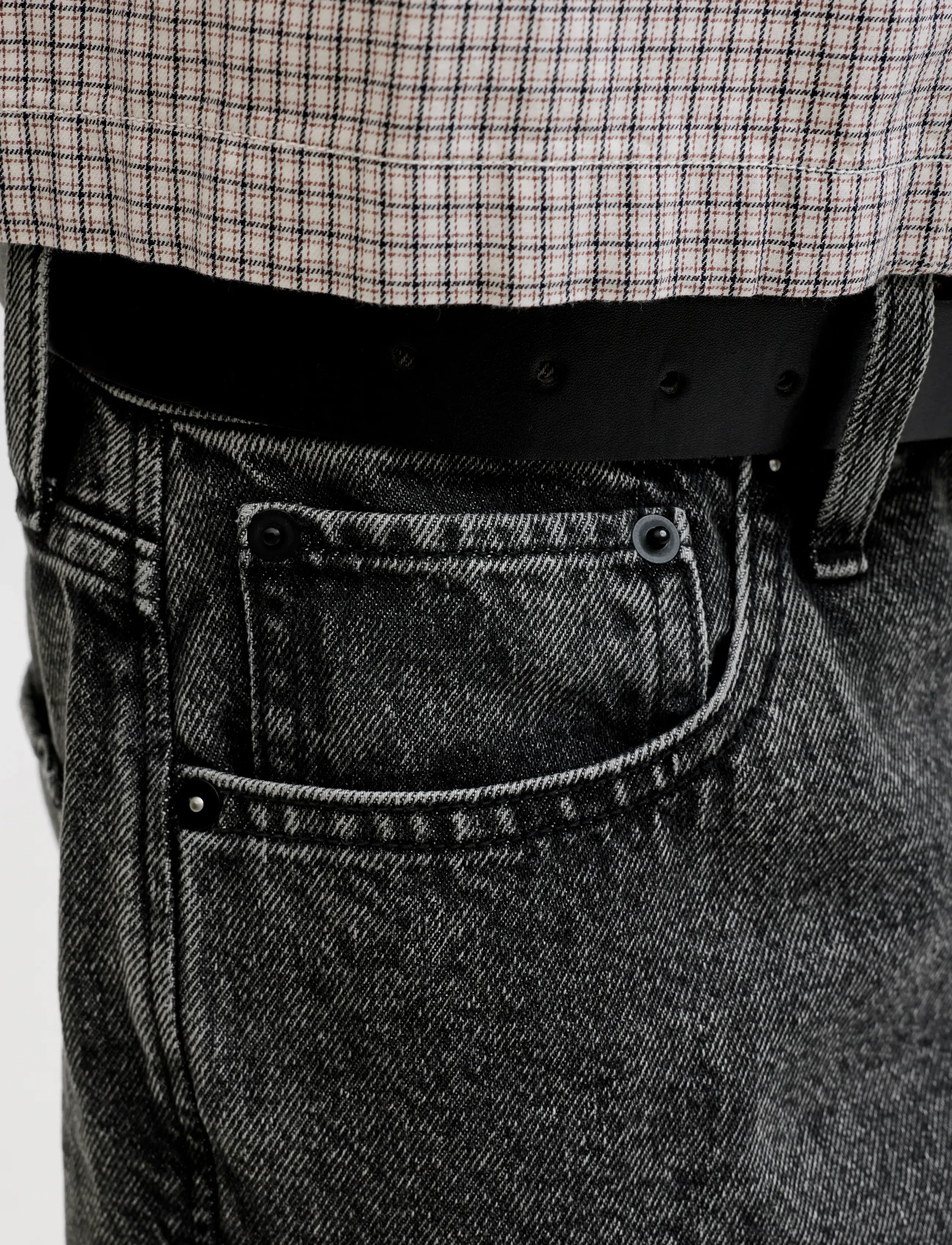 Jack & Jones JJIALEX JJORIGINAL SHORTS SQ 734 ST LN - Riided - MEDIUM GREY DENIM / grey