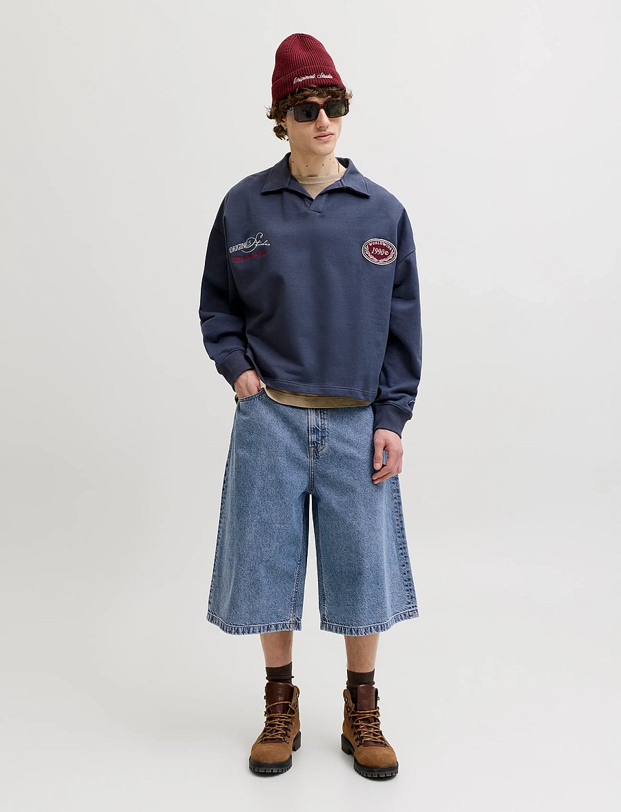 Jack & Jones - JJIBILLY JJCREW JORTS SQ 731 ST LN - jeans shorts - blue denim - 4