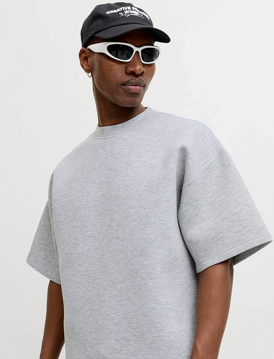 Jack & Jones - JCOBIARRITZ SCUBA SWEAT SS STYD SS26 - kollektioner - light grey melange - 5