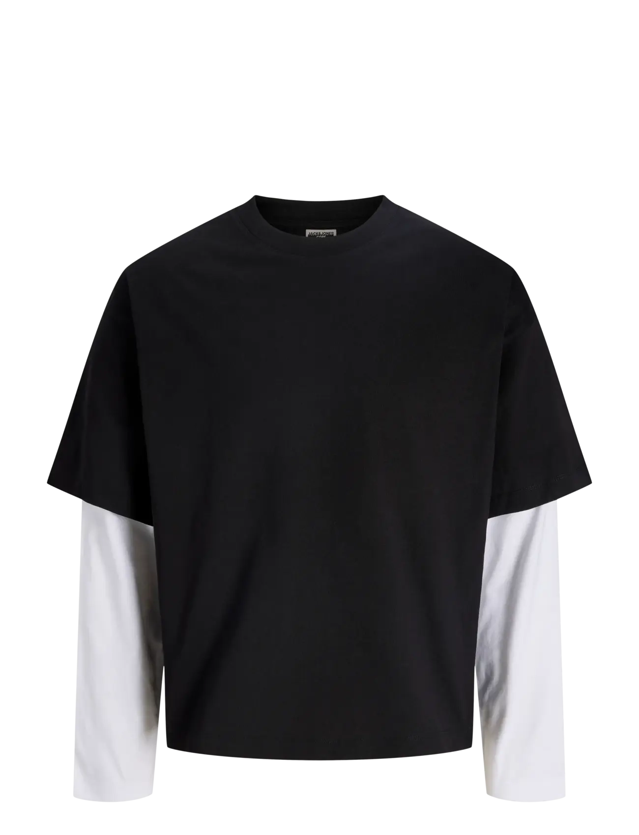 JACK & JONES Jcobiarritz Doublelayer Tee Ls Styd Ss26 Schwarz - L - Herren