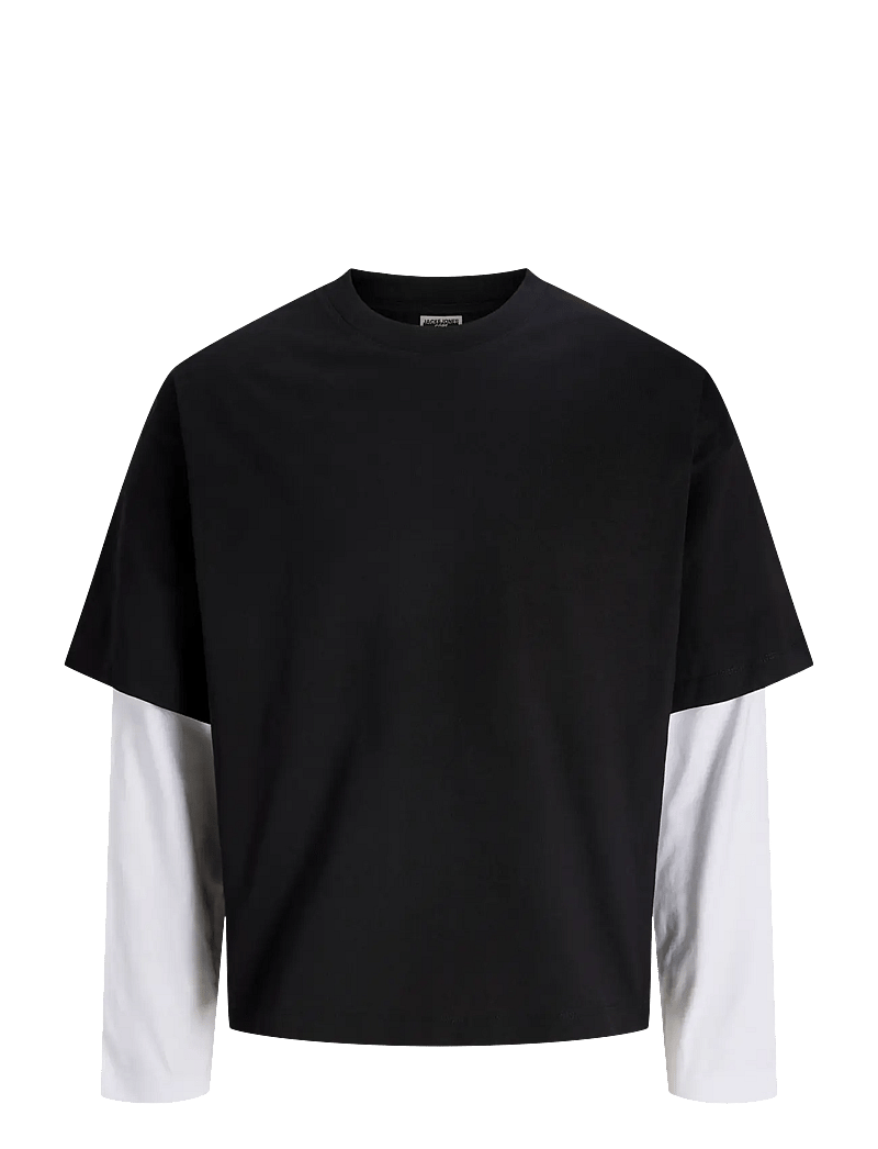 Jack & Jones - JCOBIARRITZ DOUBLELAYER TEE LS STYD SS26 - pitkähihaiset - black - 1