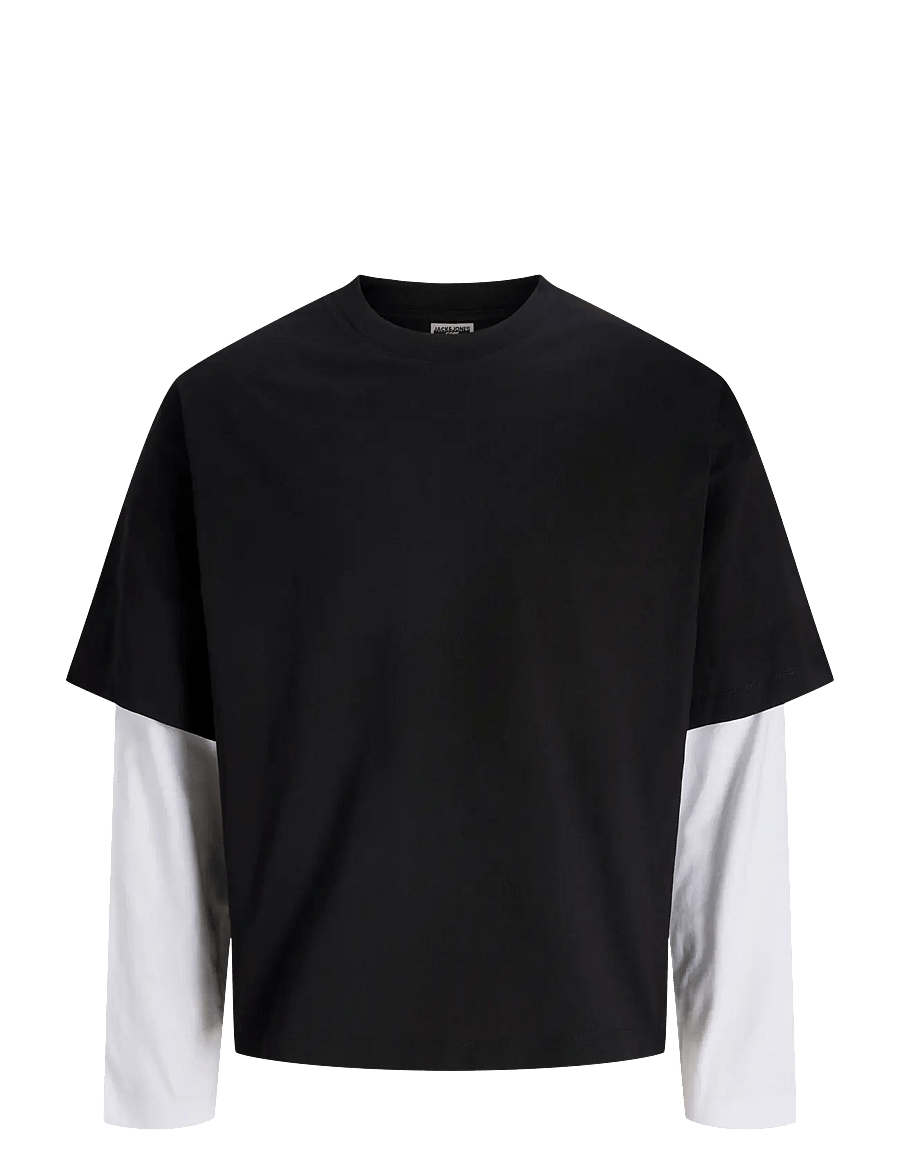 Jack & Jones - JCOBIARRITZ DOUBLELAYER TEE LS STYD SS26 - langärmelig - black - 1