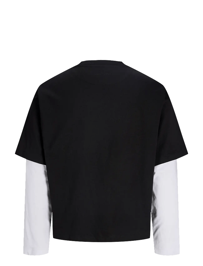 Jack & Jones - JCOBIARRITZ DOUBLELAYER TEE LS STYD SS26 - pitkähihaiset - black - 2