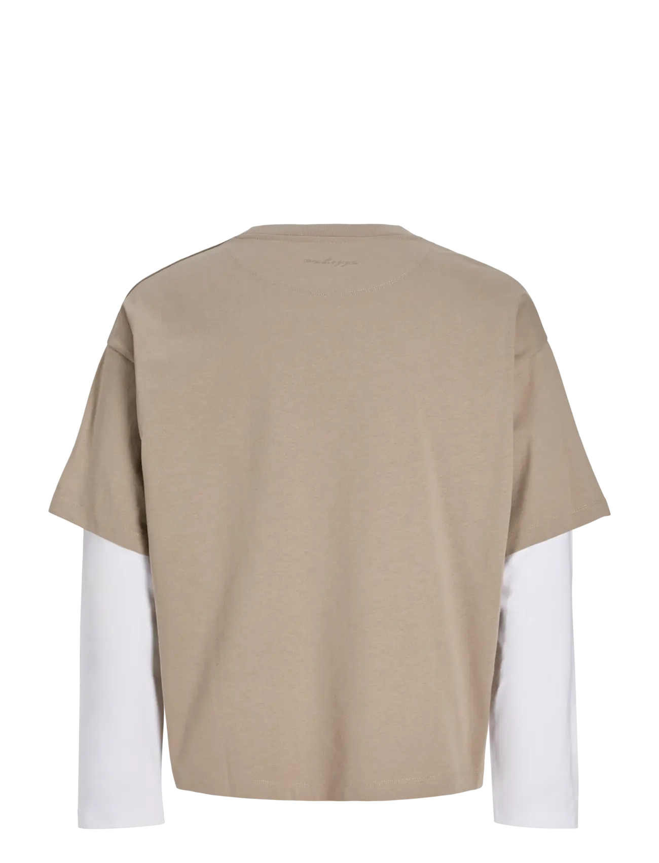 Jack & Jones - JCOBIARRITZ DOUBLELAYER TEE LS STYD SS26 - long-sleeved t-shirts - crockery - 2