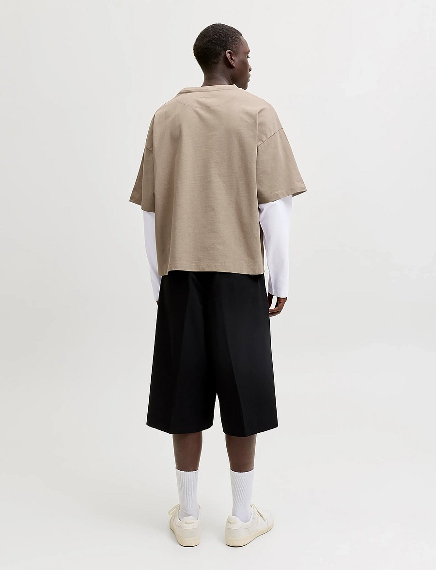 Jack & Jones - JCOBIARRITZ DOUBLELAYER TEE LS STYD SS26 - langærmede t-shirts - crockery - 3