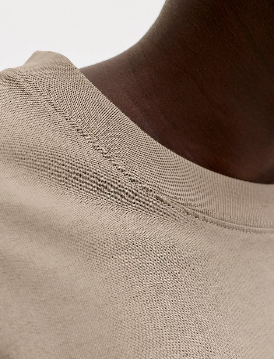 Jack & Jones - JCOBIARRITZ DOUBLELAYER TEE LS STYD SS26 - langærmede t-shirts - crockery - 5