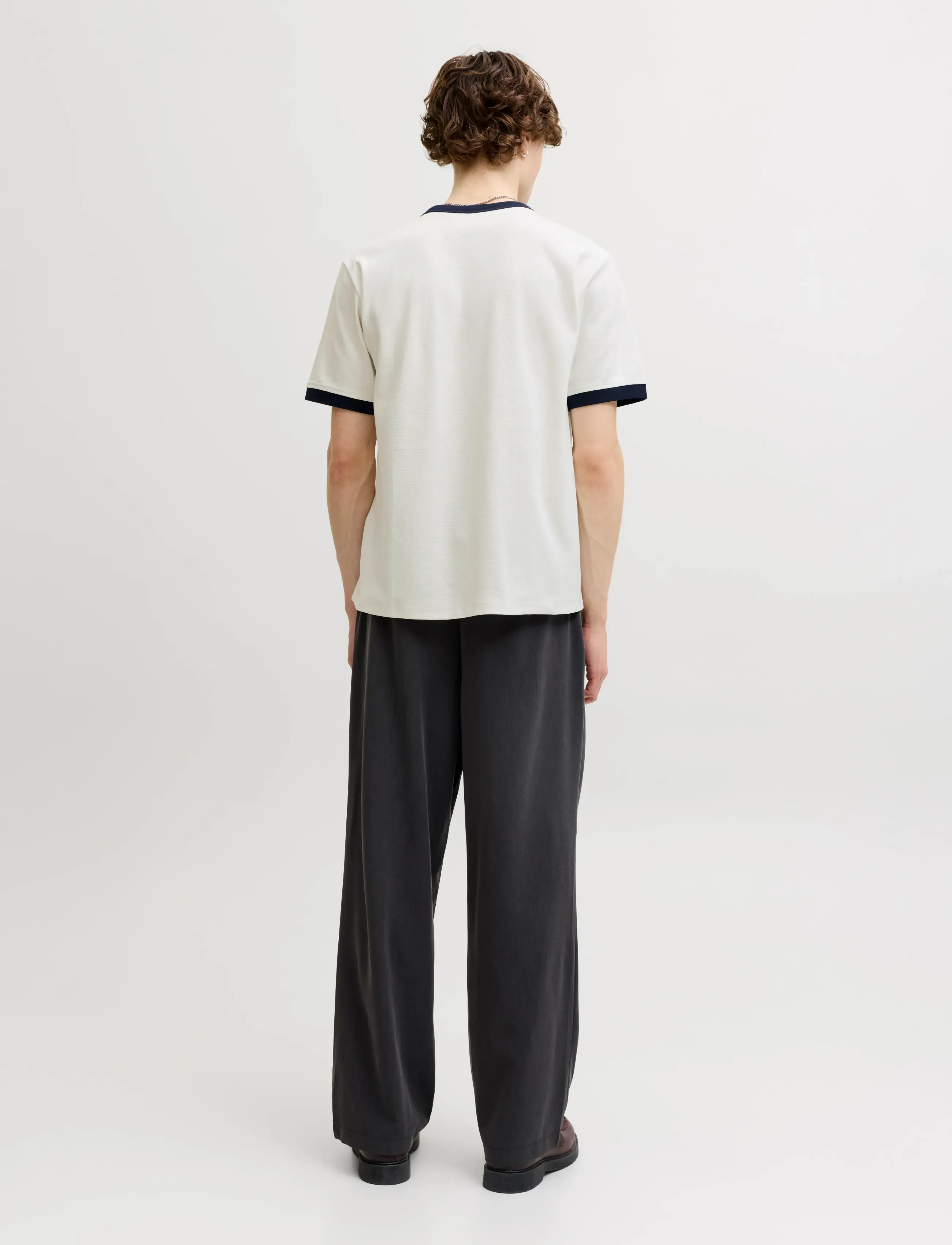 Jack & Jones - JORSAVONA RINGER TEE SS CN STYD SS26 - kurzärmelig - snow white - 3