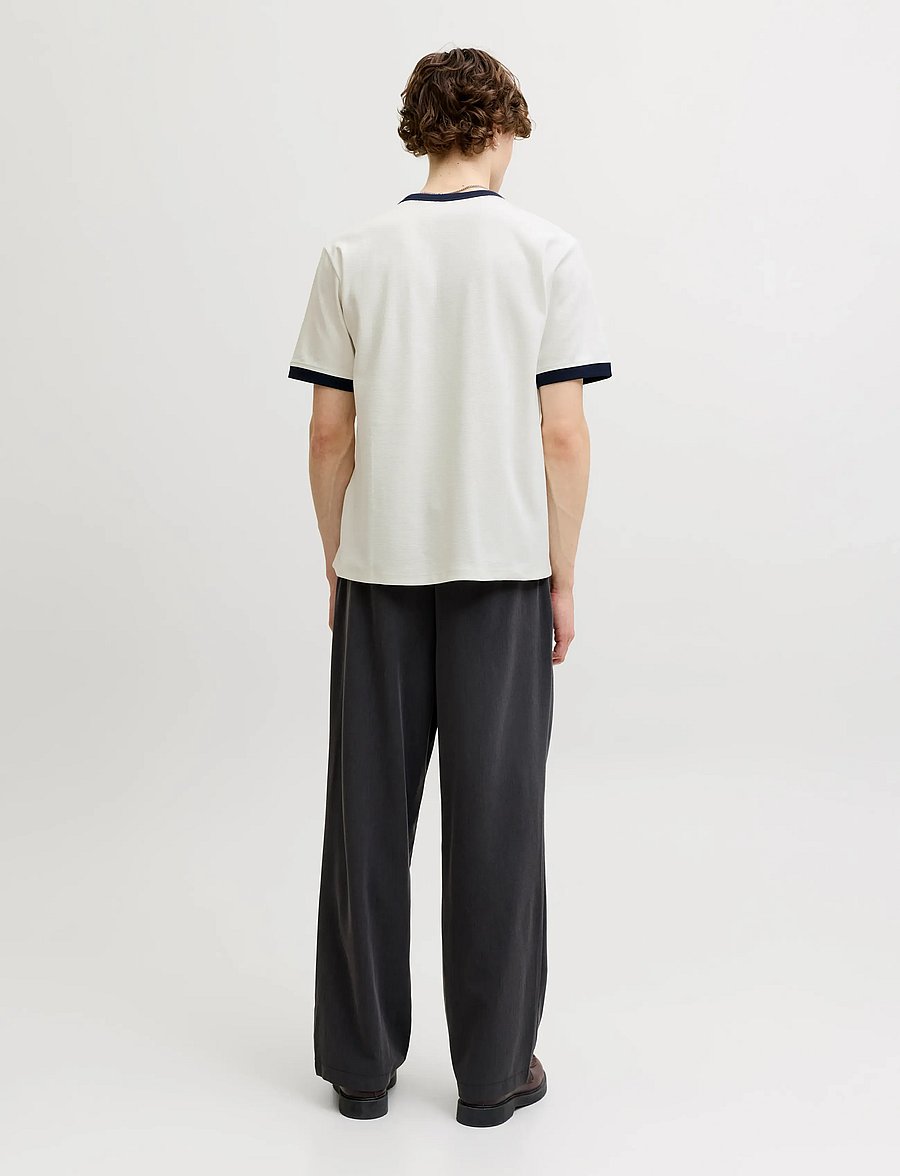 Jack & Jones - JORSAVONA RINGER TEE SS CN STYD SS26 - kurzärmelige t-shirts - snow white - 3